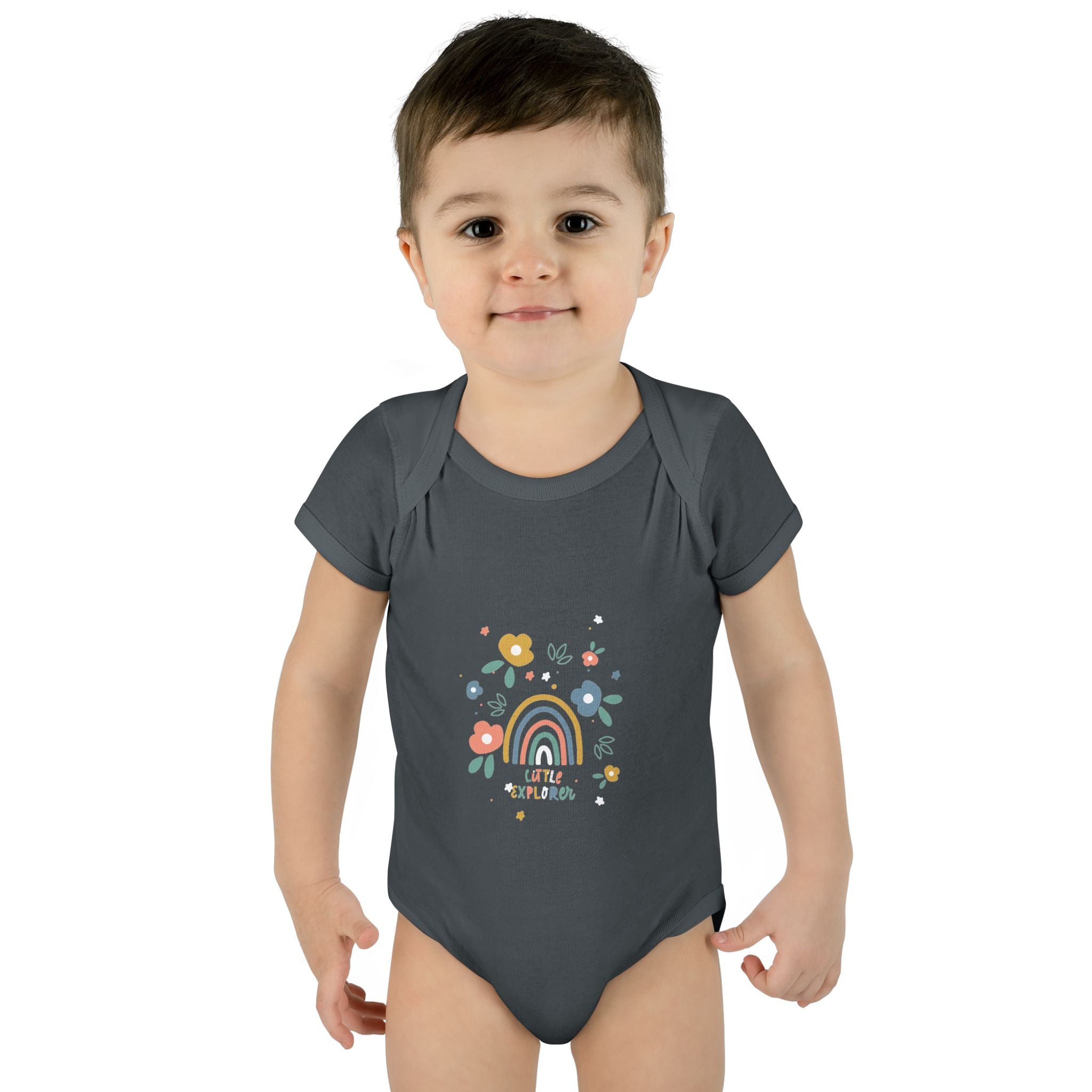 Whimsical Rainbow Baby Bodysuit | Cute Infant Onesie, Floral Baby Clothing, Gift for New Parents, Baby Shower Present, Toddler Outfit