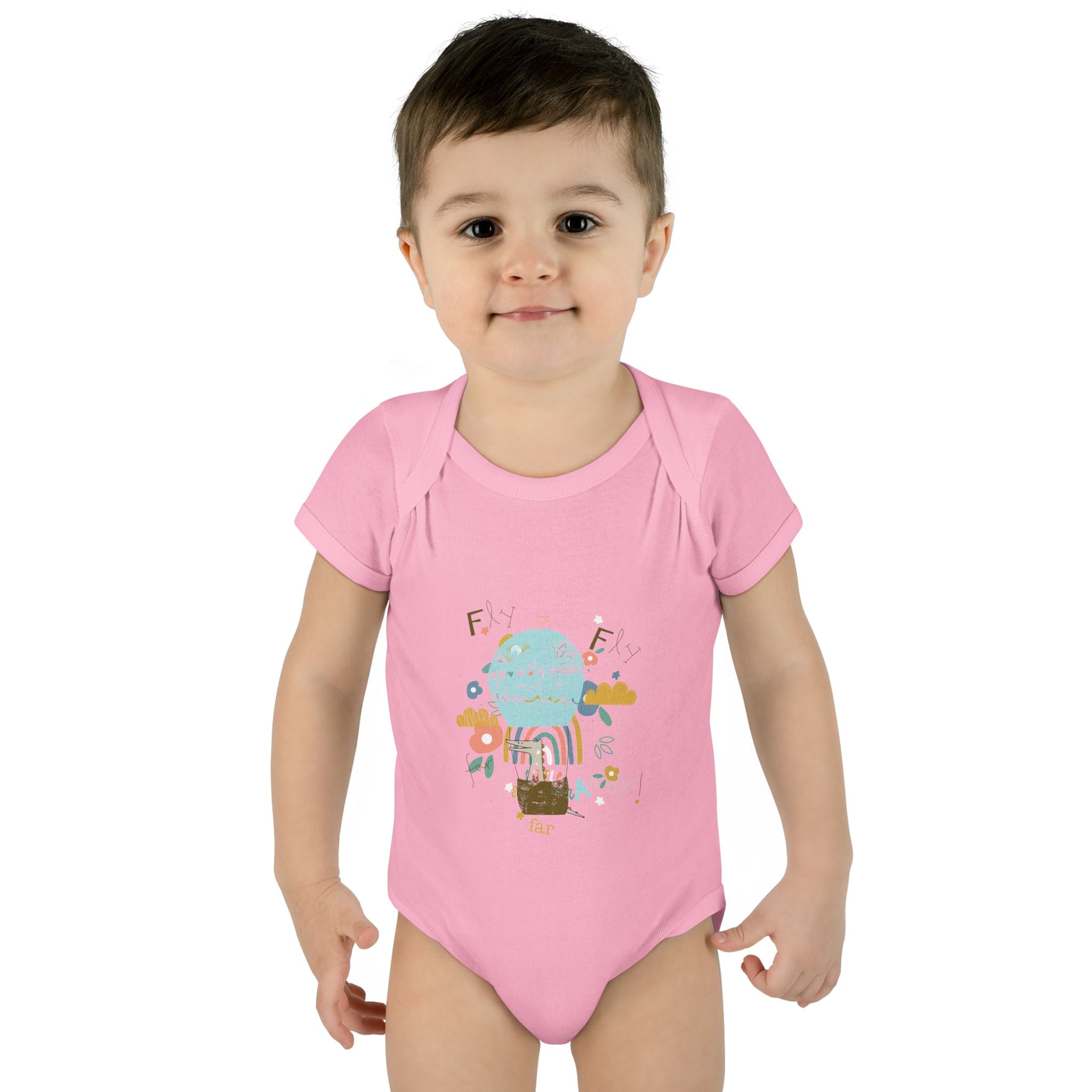 Rainbow and Flowers Infant Bodysuit, Cute Baby Outfit, Baby Shower Gift, Newborn Clothes, Spring Celebration Wear