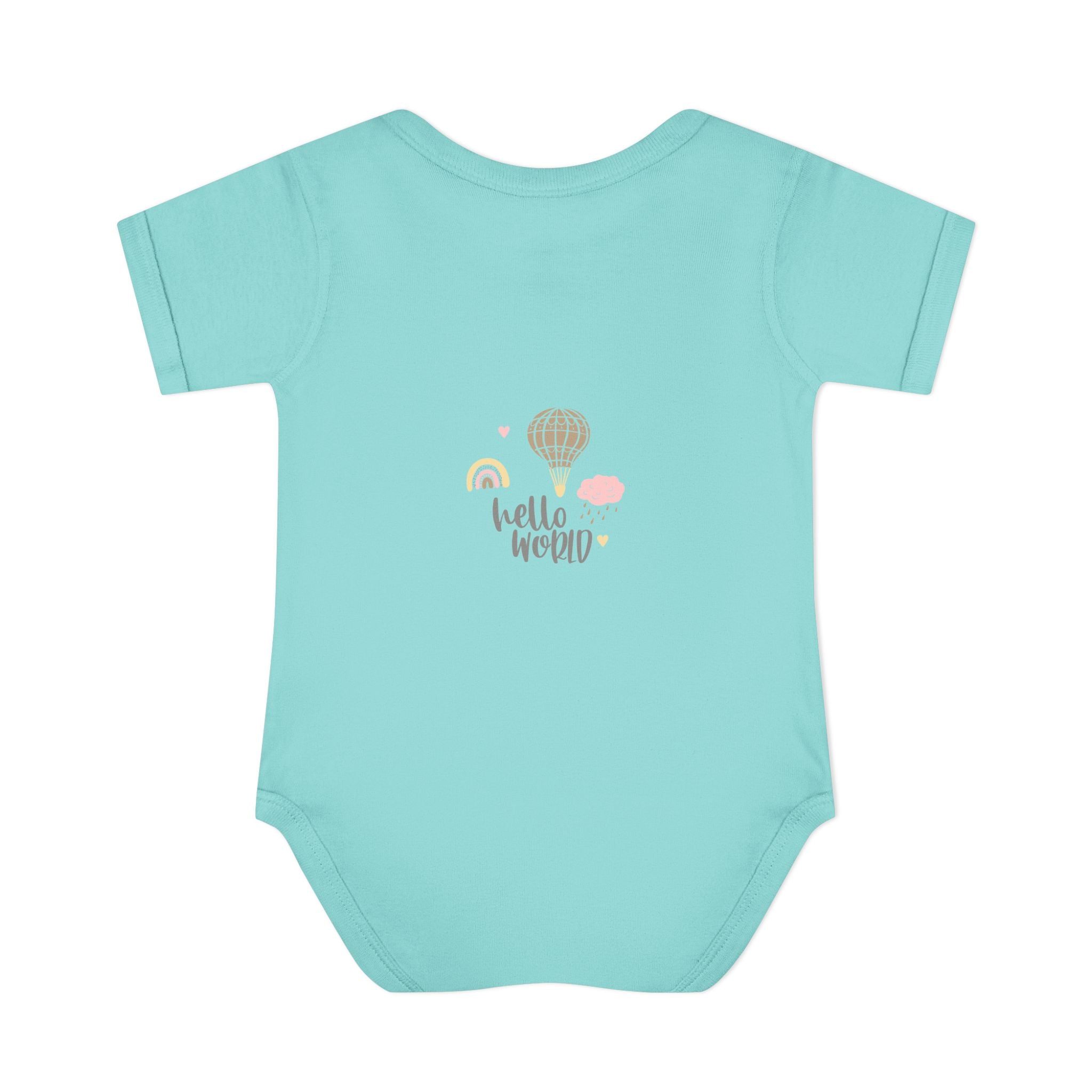 Hello World Infant Bodysuit | Cute Baby Outfit, Newborn Gift, Baby Shower Present, Cloud and Rainbow Design