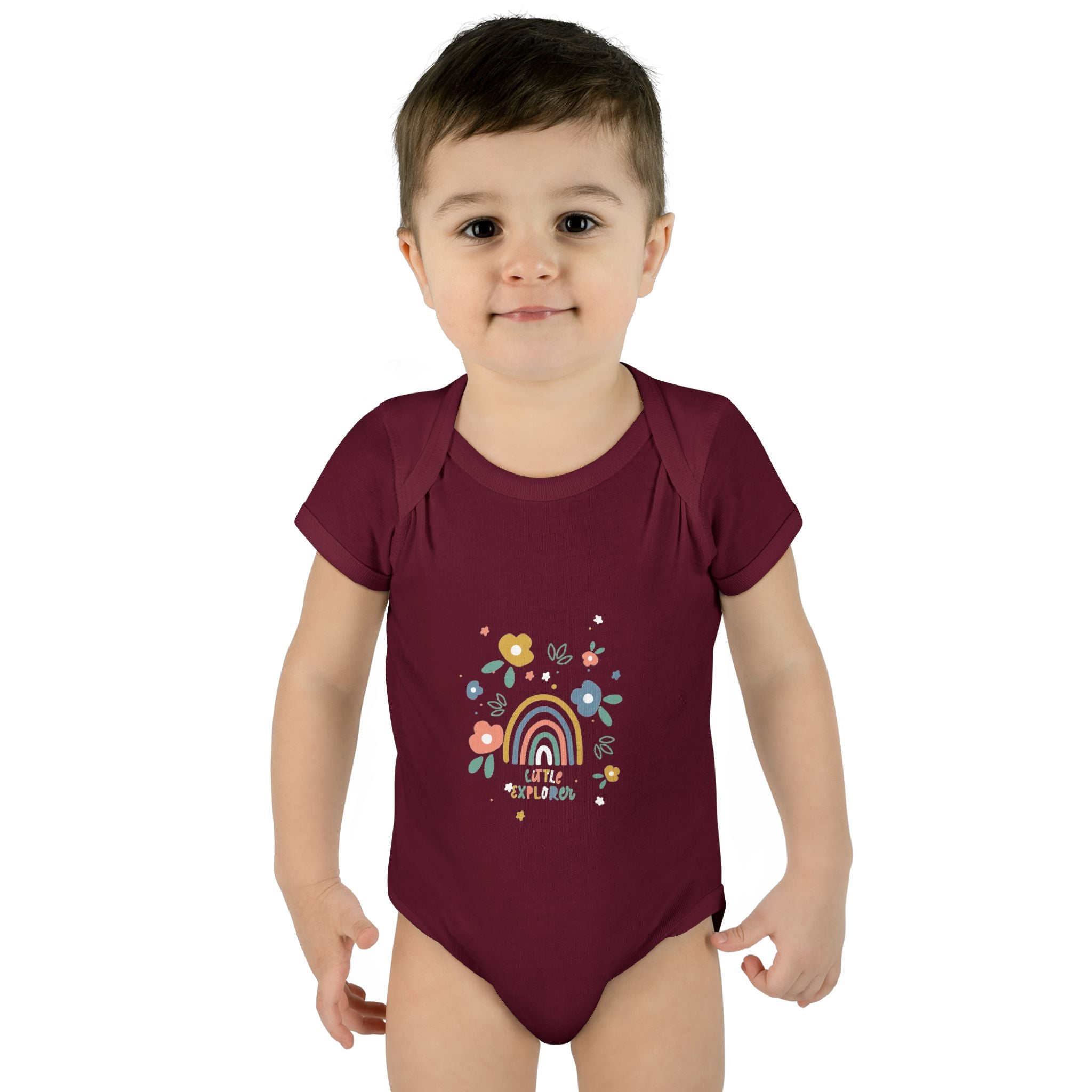 Whimsical Rainbow Baby Bodysuit | Cute Infant Onesie, Floral Baby Clothing, Gift for New Parents, Baby Shower Present, Toddler Outfit