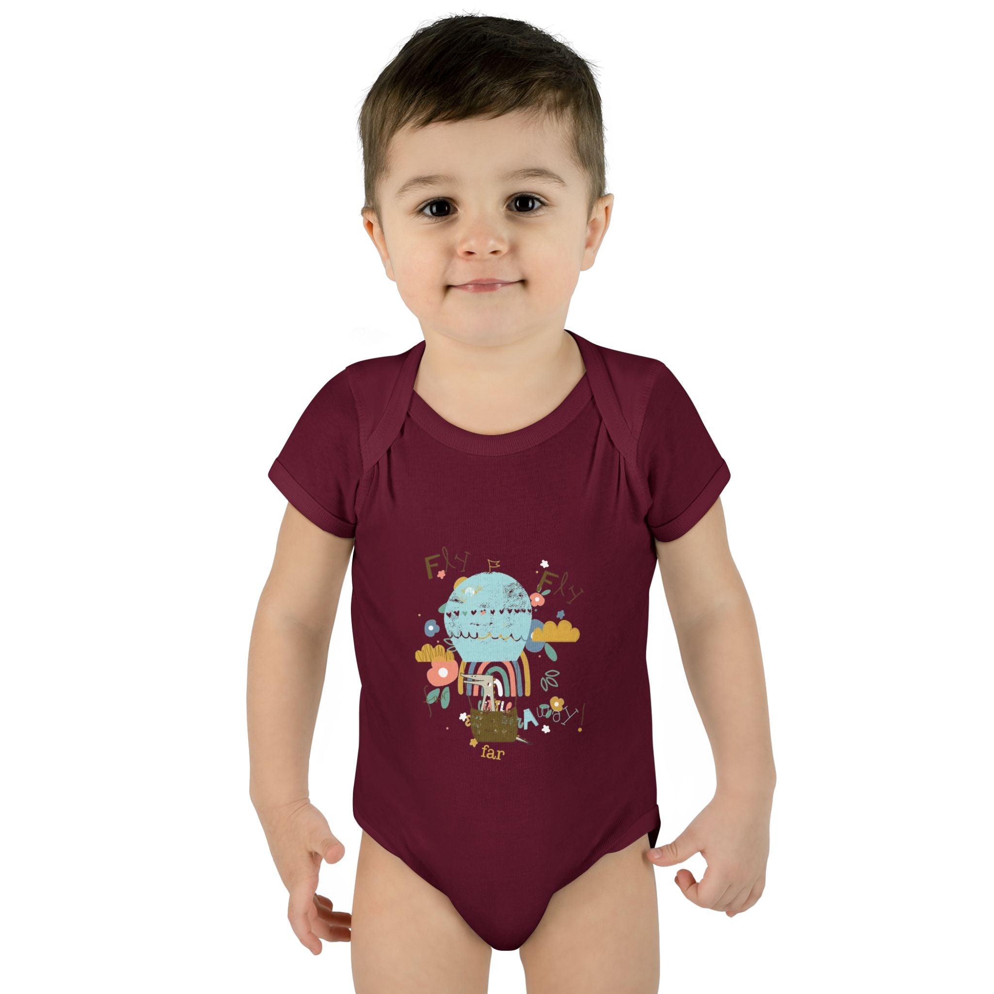 Rainbow and Flowers Infant Bodysuit, Cute Baby Outfit, Baby Shower Gift, Newborn Clothes, Spring Celebration Wear