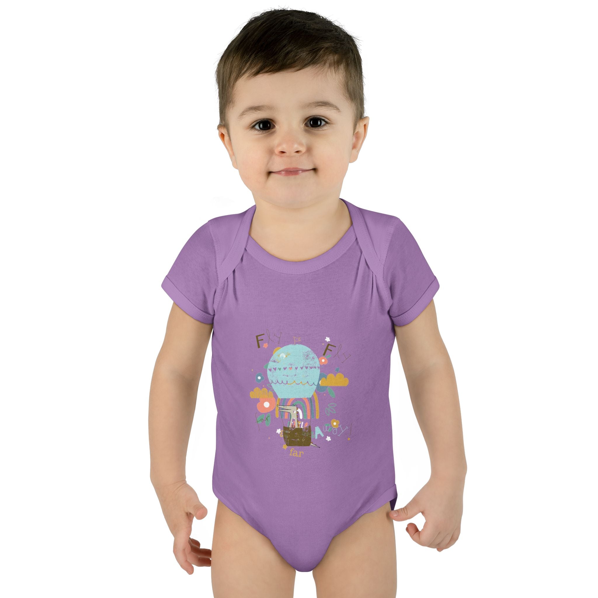 Rainbow and Flowers Infant Bodysuit, Cute Baby Outfit, Baby Shower Gift, Newborn Clothes, Spring Celebration Wear