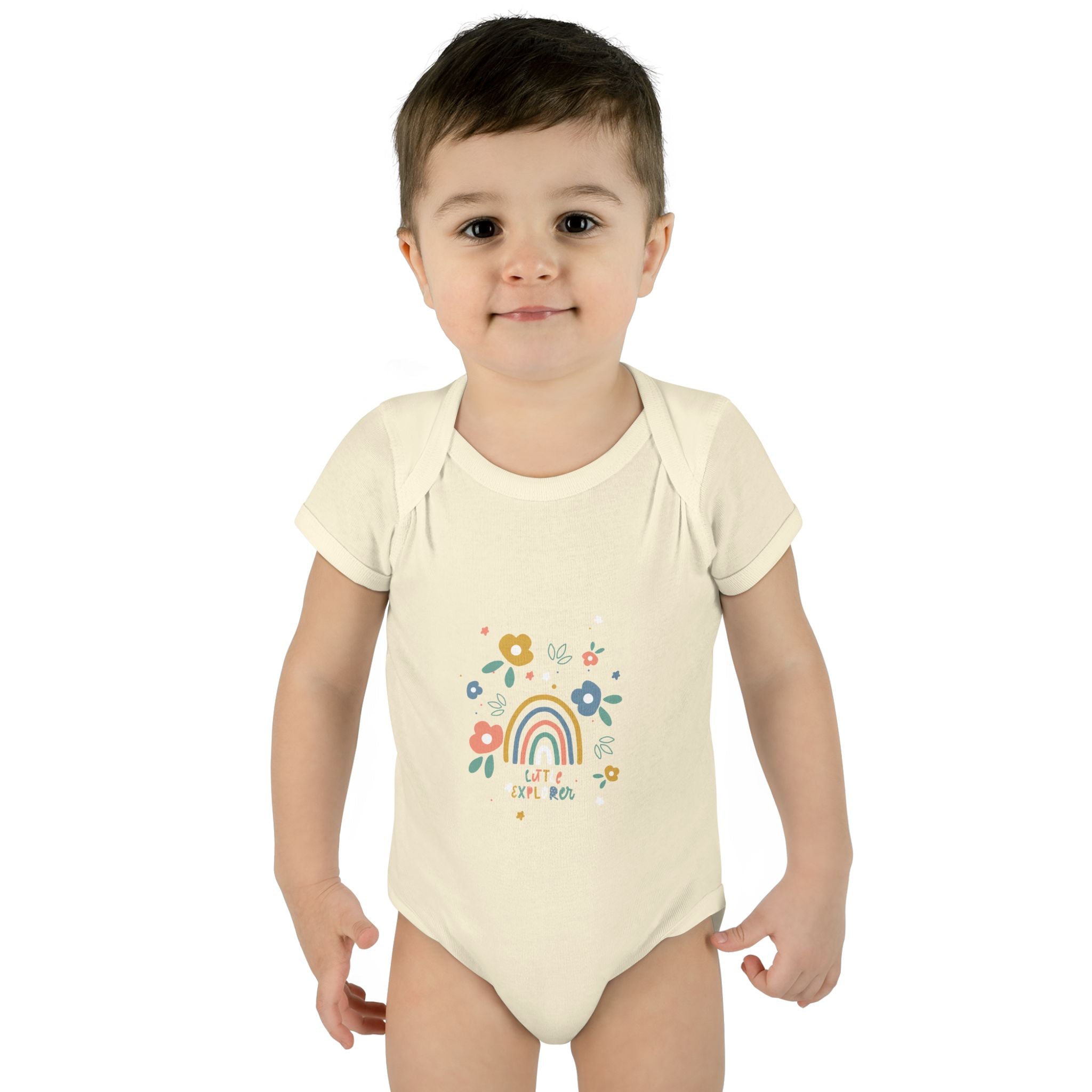 Whimsical Rainbow Baby Bodysuit | Cute Infant Onesie, Floral Baby Clothing, Gift for New Parents, Baby Shower Present, Toddler Outfit