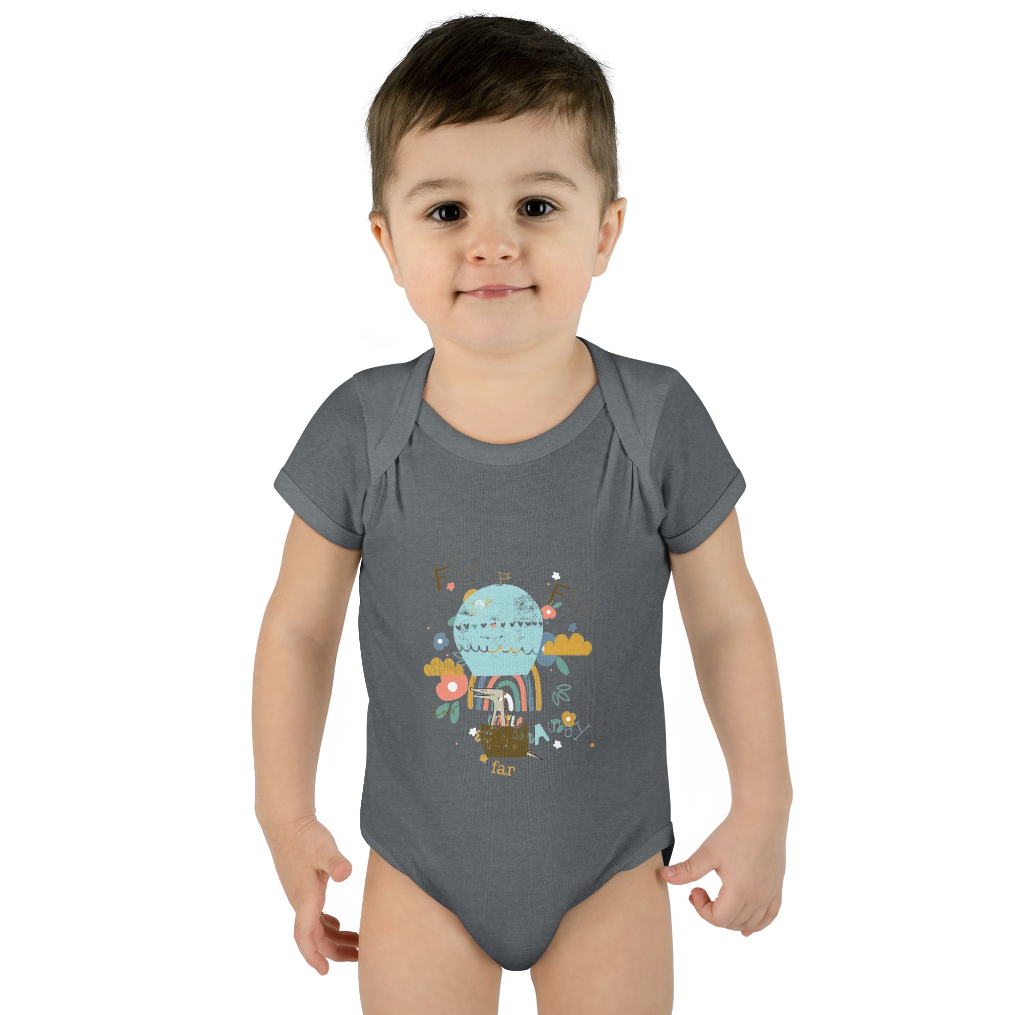 Rainbow and Flowers Infant Bodysuit, Cute Baby Outfit, Baby Shower Gift, Newborn Clothes, Spring Celebration Wear