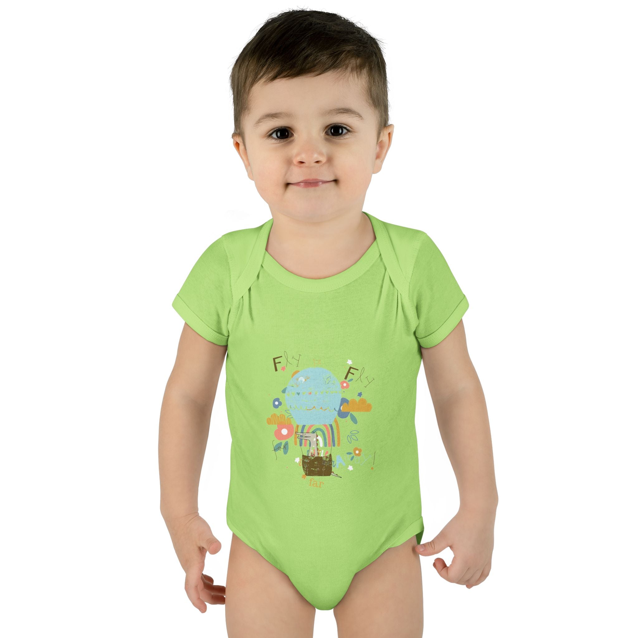 Rainbow and Flowers Infant Bodysuit, Cute Baby Outfit, Baby Shower Gift, Newborn Clothes, Spring Celebration Wear