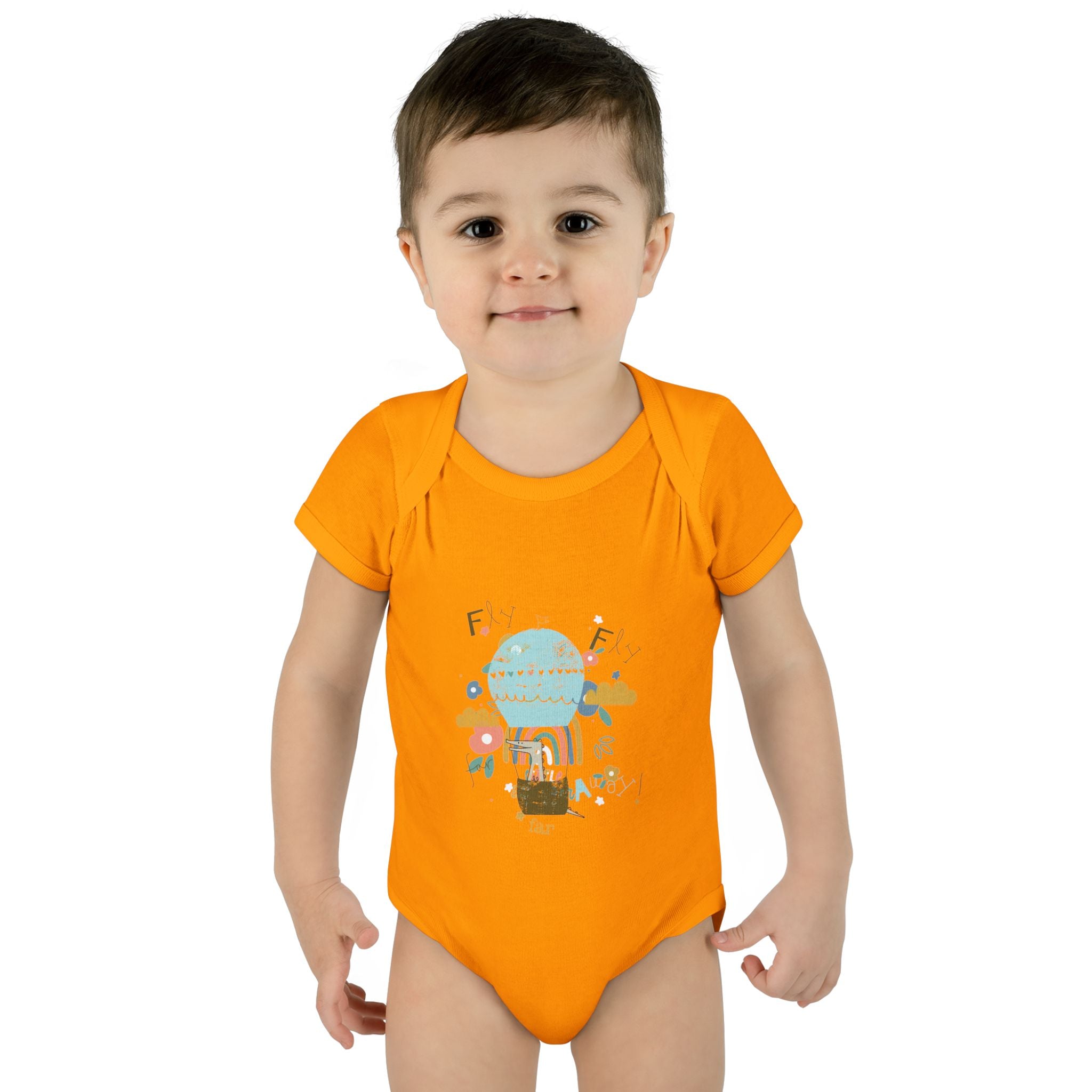 Rainbow and Flowers Infant Bodysuit, Cute Baby Outfit, Baby Shower Gift, Newborn Clothes, Spring Celebration Wear