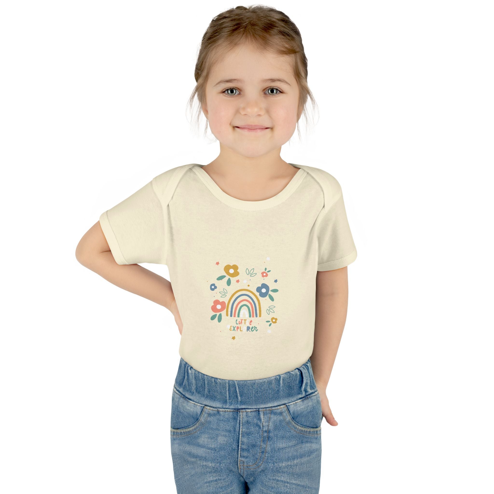 Whimsical Rainbow Baby Bodysuit | Cute Infant Onesie, Floral Baby Clothing, Gift for New Parents, Baby Shower Present, Toddler Outfit