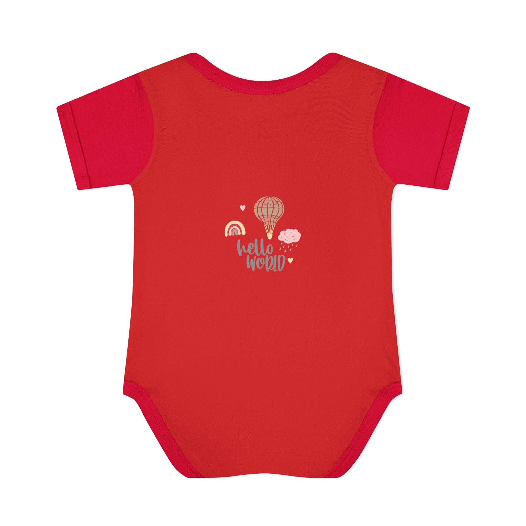 Hello World Infant Bodysuit | Cute Baby Outfit, Newborn Gift, Baby Shower Present, Cloud and Rainbow Design