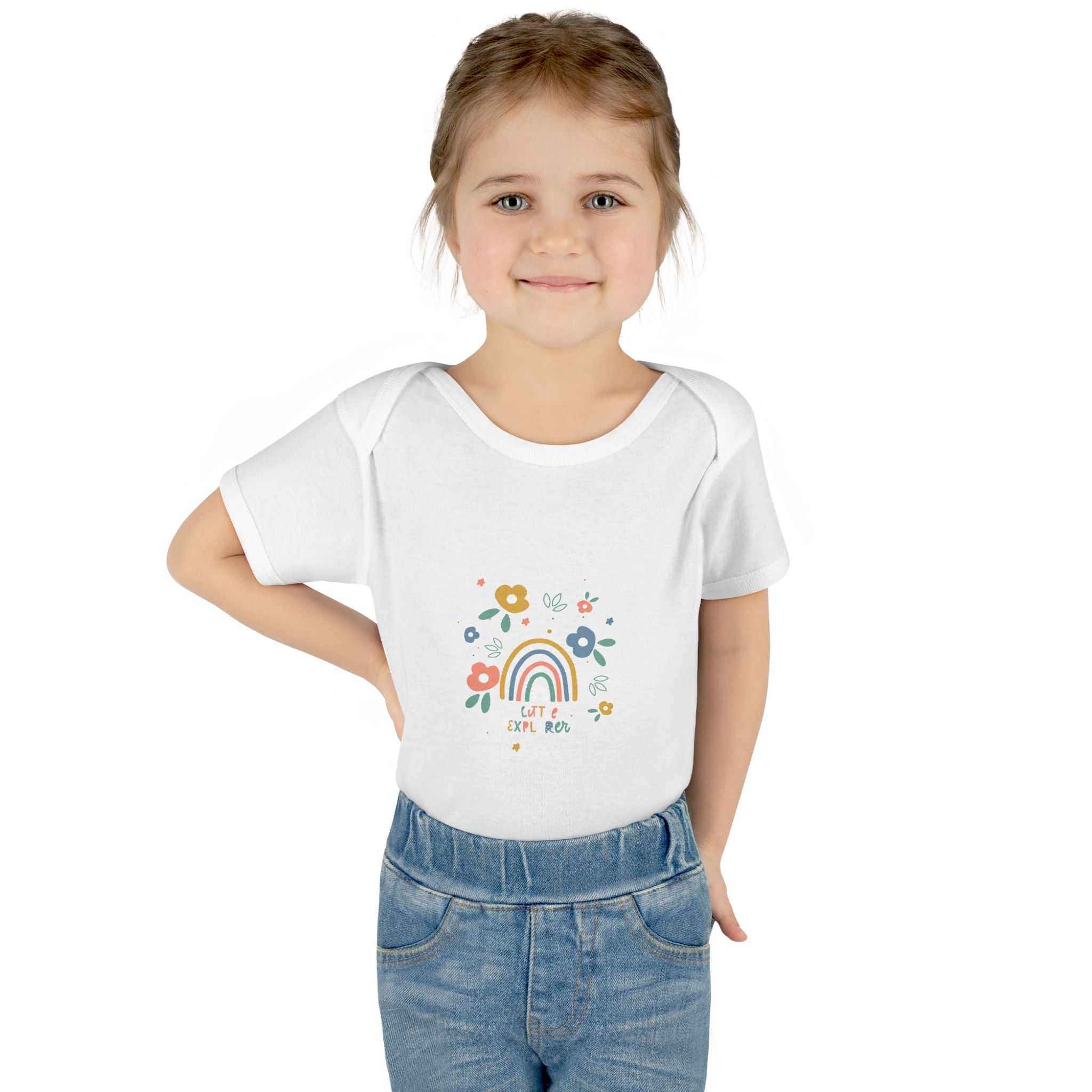 Whimsical Rainbow Baby Bodysuit | Cute Infant Onesie, Floral Baby Clothing, Gift for New Parents, Baby Shower Present, Toddler Outfit