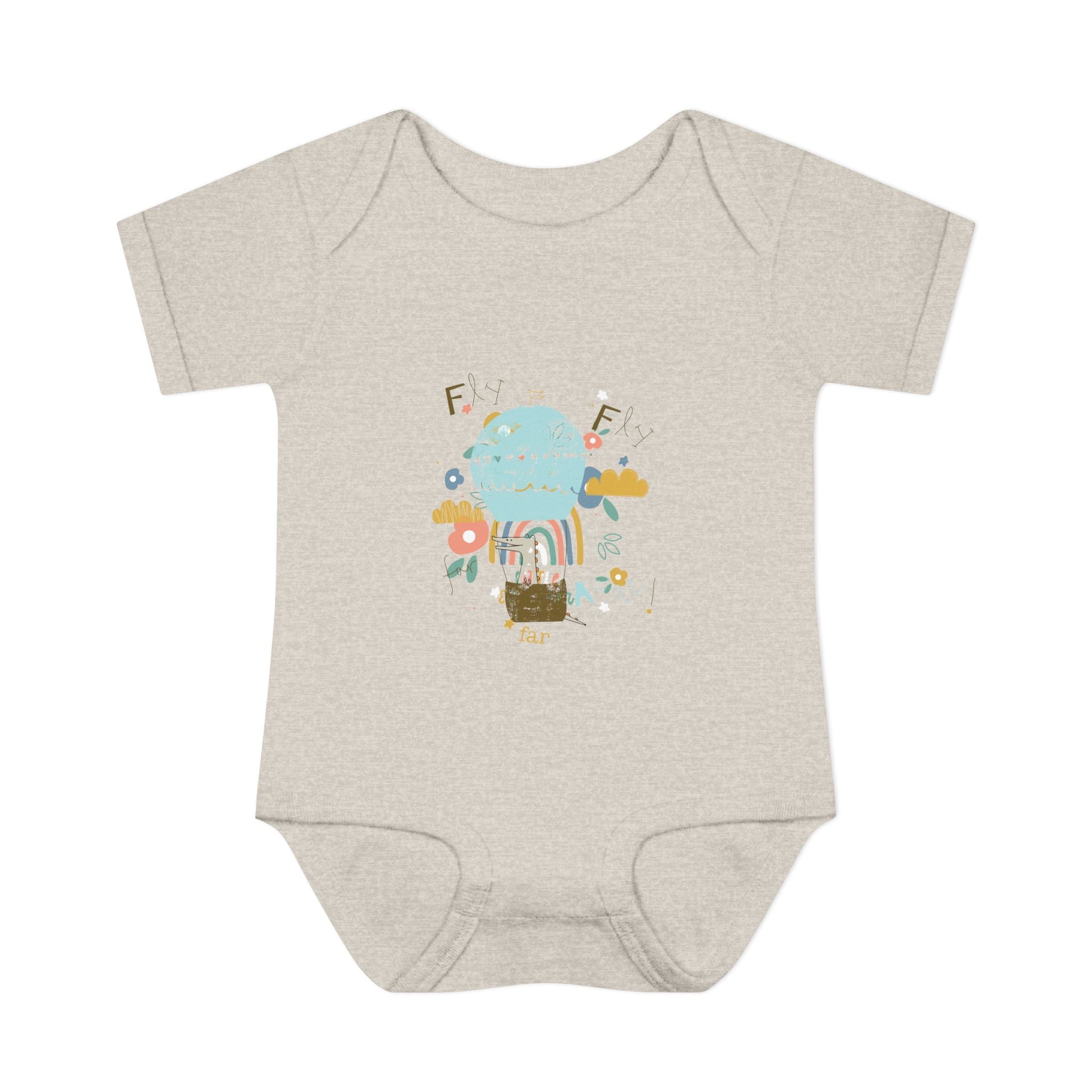 Rainbow and Flowers Infant Bodysuit, Cute Baby Outfit, Baby Shower Gift, Newborn Clothes, Spring Celebration Wear