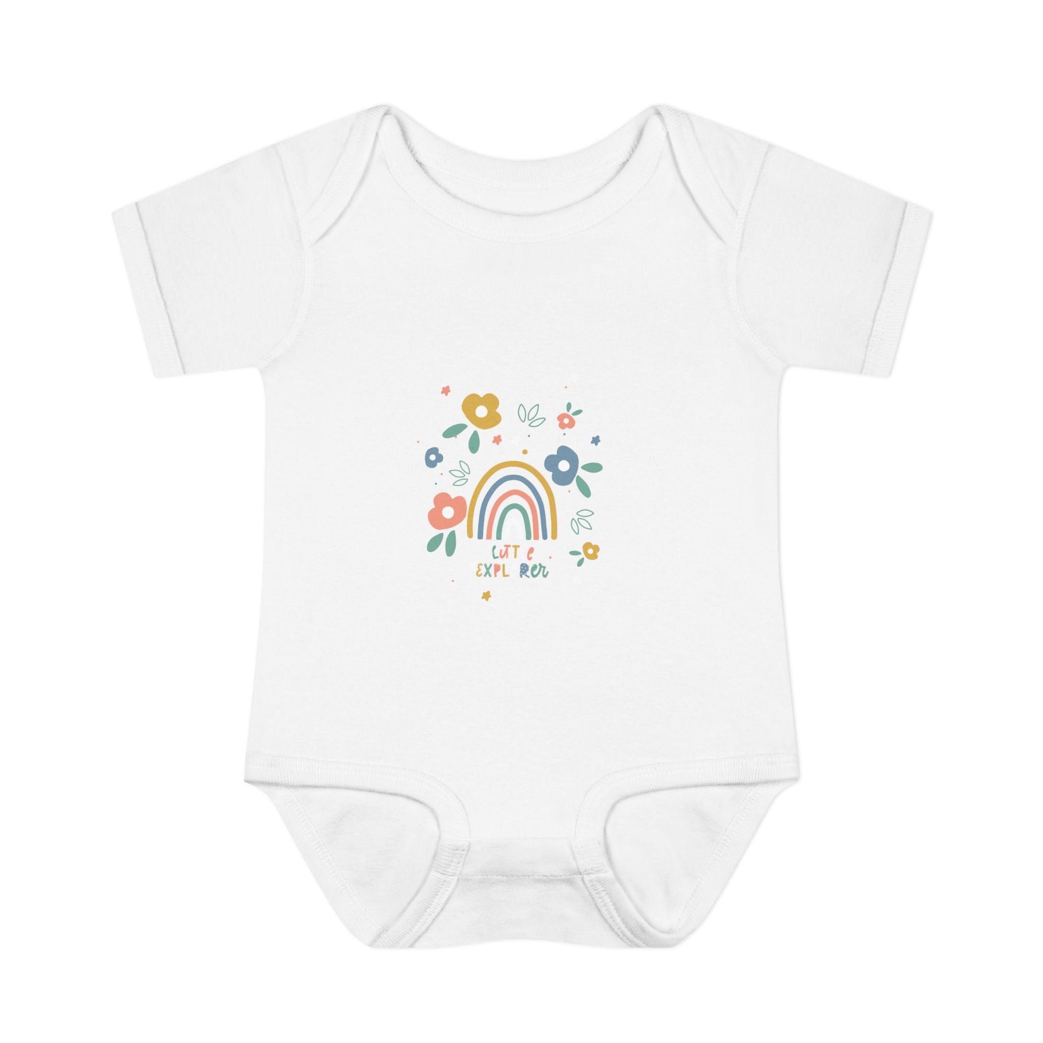 Whimsical Rainbow Baby Bodysuit | Cute Infant Onesie, Floral Baby Clothing, Gift for New Parents, Baby Shower Present, Toddler Outfit