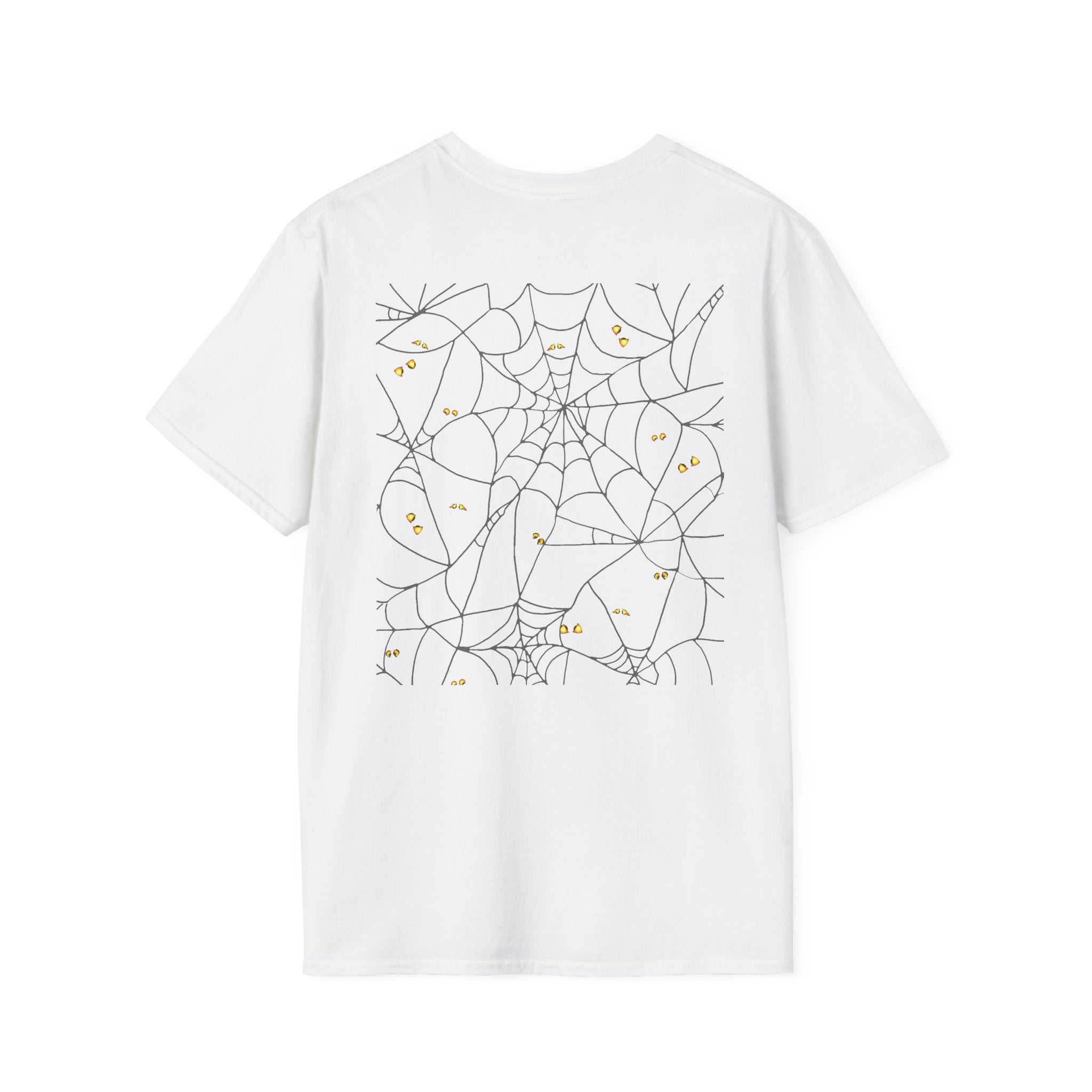 Spooky Spider Web Unisex T-Shirt, Halloween Shirt, Graphic Tee, Softstyle Tee, Casual Wear, Gift for Spooky Season