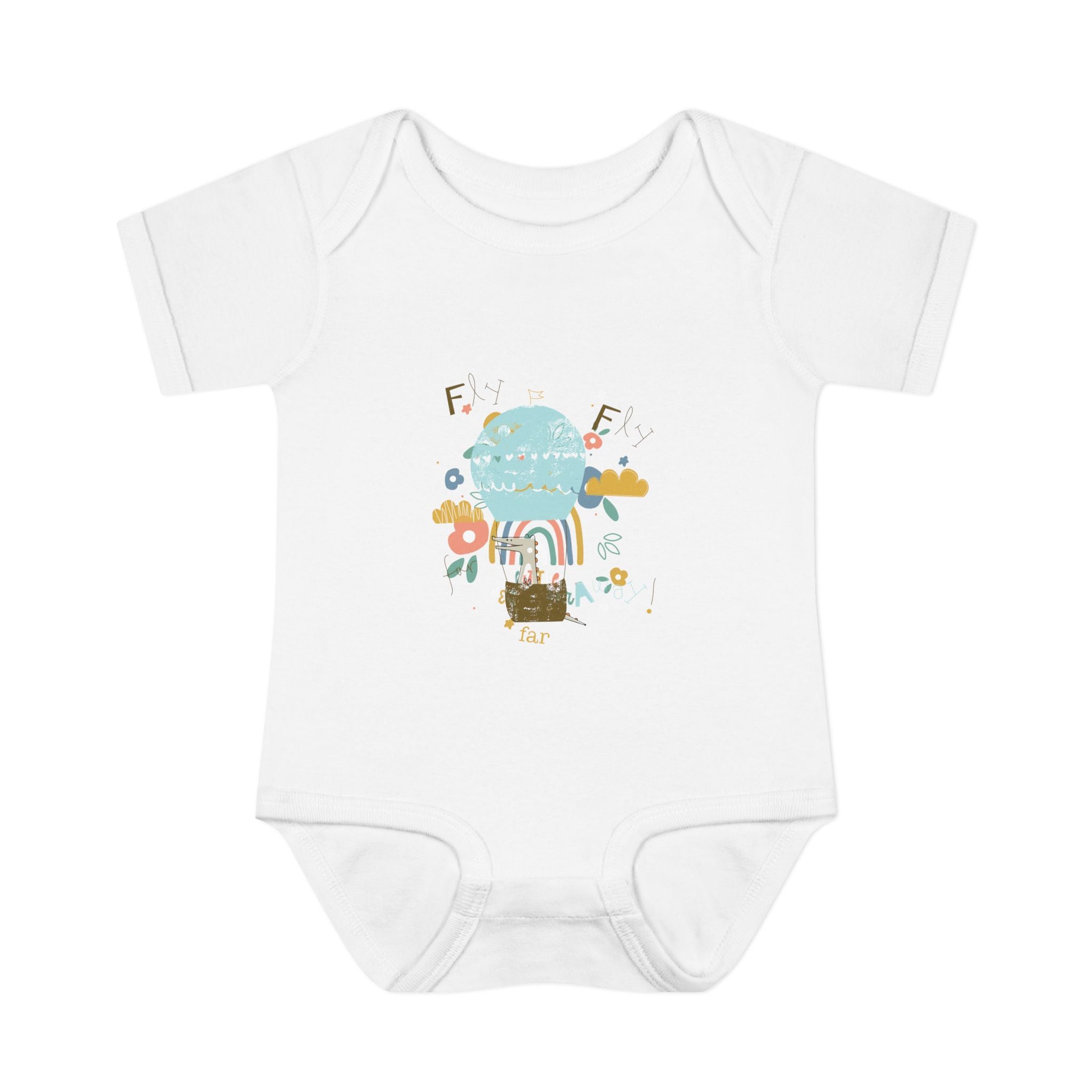 Rainbow and Flowers Infant Bodysuit, Cute Baby Outfit, Baby Shower Gift, Newborn Clothes, Spring Celebration Wear