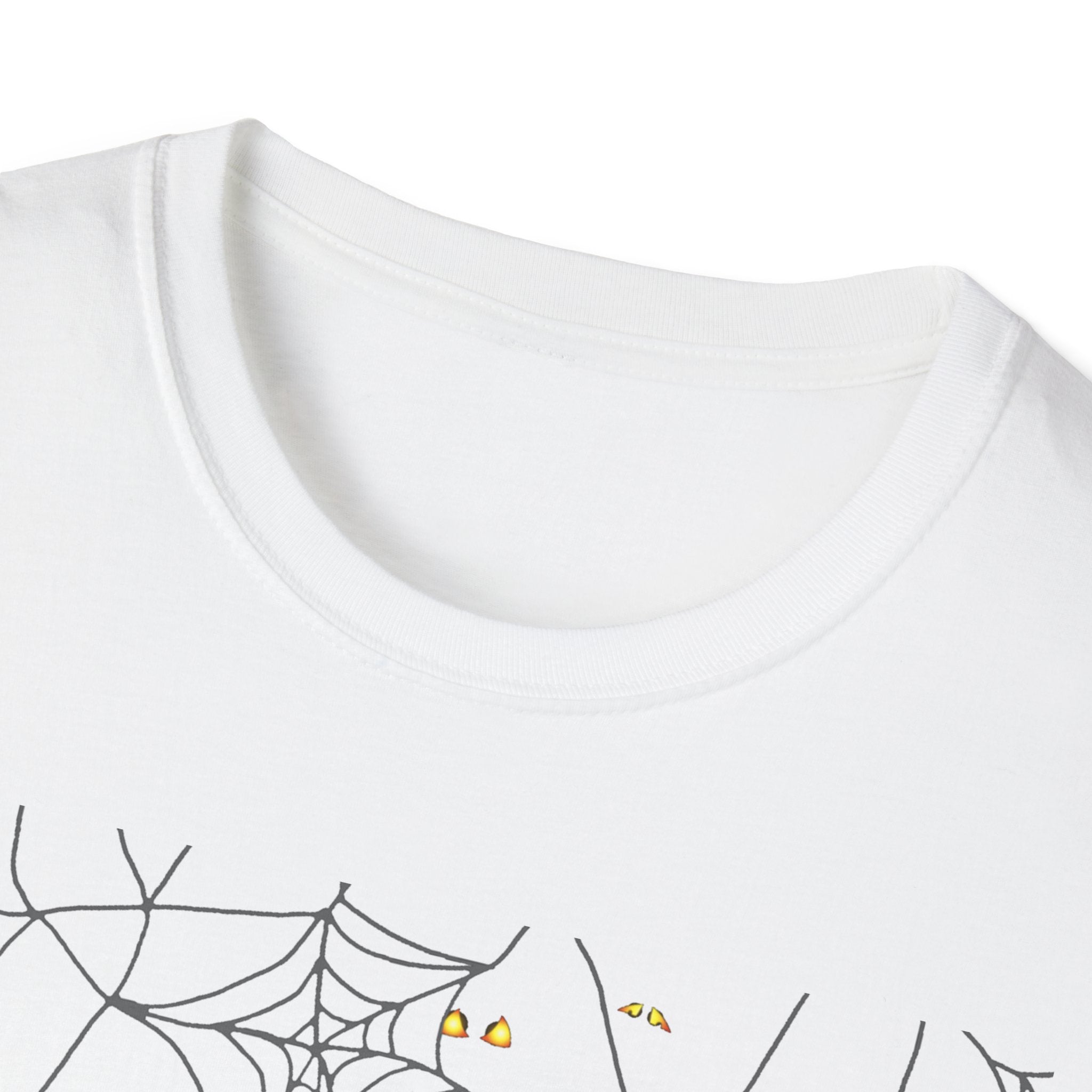 Spooky Spider Web Unisex T-Shirt, Halloween Shirt, Graphic Tee, Softstyle Tee, Casual Wear, Gift for Spooky Season