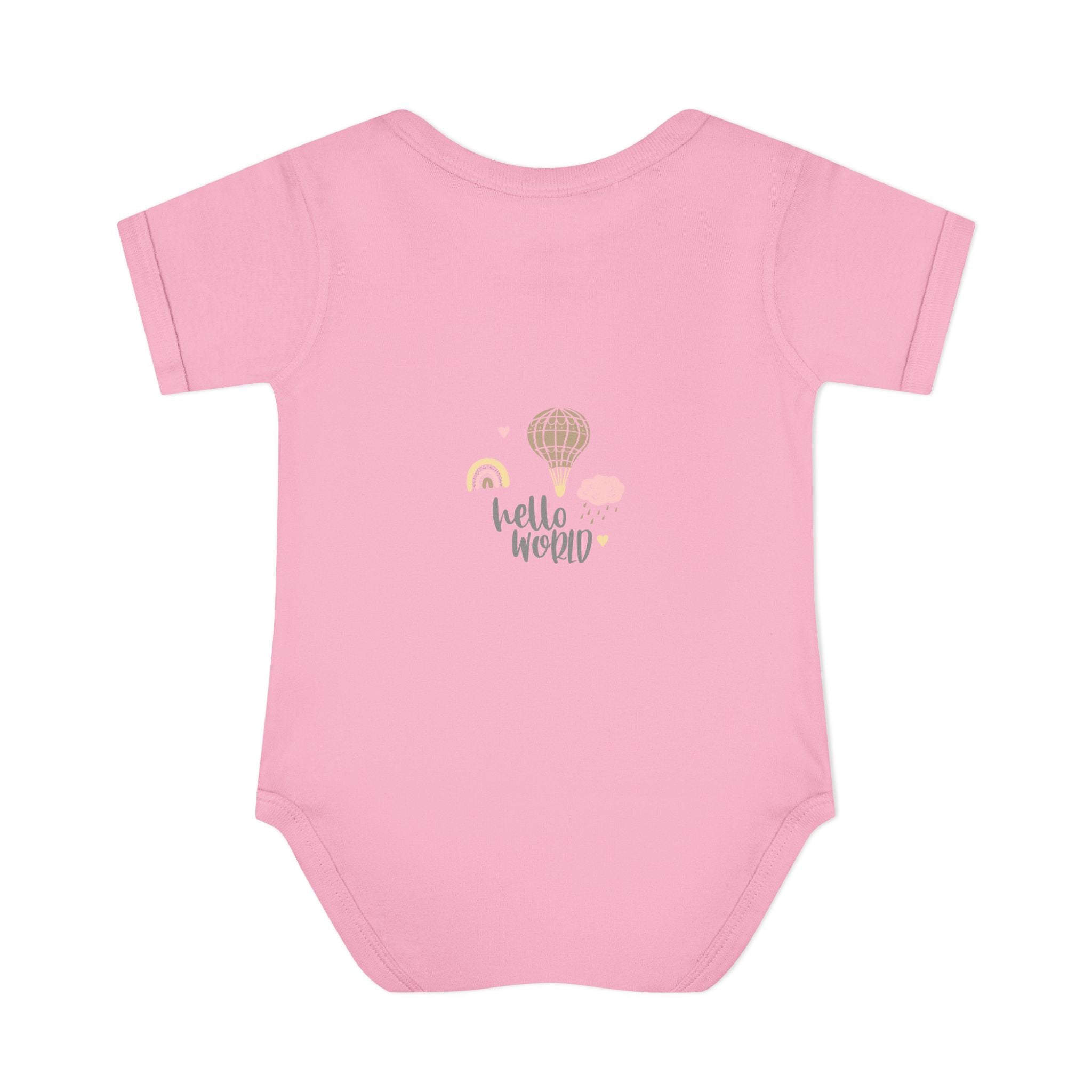 Hello World Infant Bodysuit | Cute Baby Outfit, Newborn Gift, Baby Shower Present, Cloud and Rainbow Design