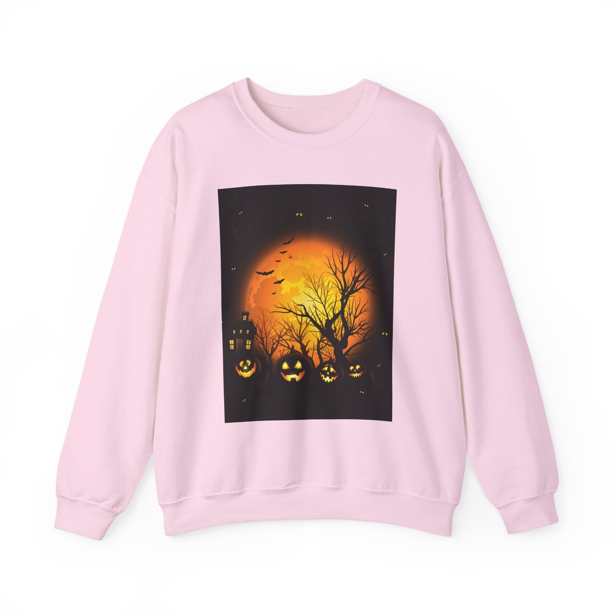 Halloween Pumpkin Crewneck Sweatshirt | Cozy Unisex Fall Fashion, Spooky Apparel, Autumn Layering, Halloween Gift