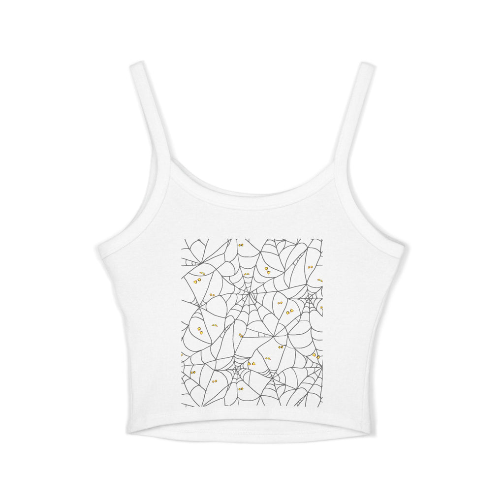 Spooky Chic Women's Spaghetti Strap Tank Top | Halloween Top, Cute Summer Top, Casual Wear, Graphic Spaghetti Tank, Trendy Women’s Fashion