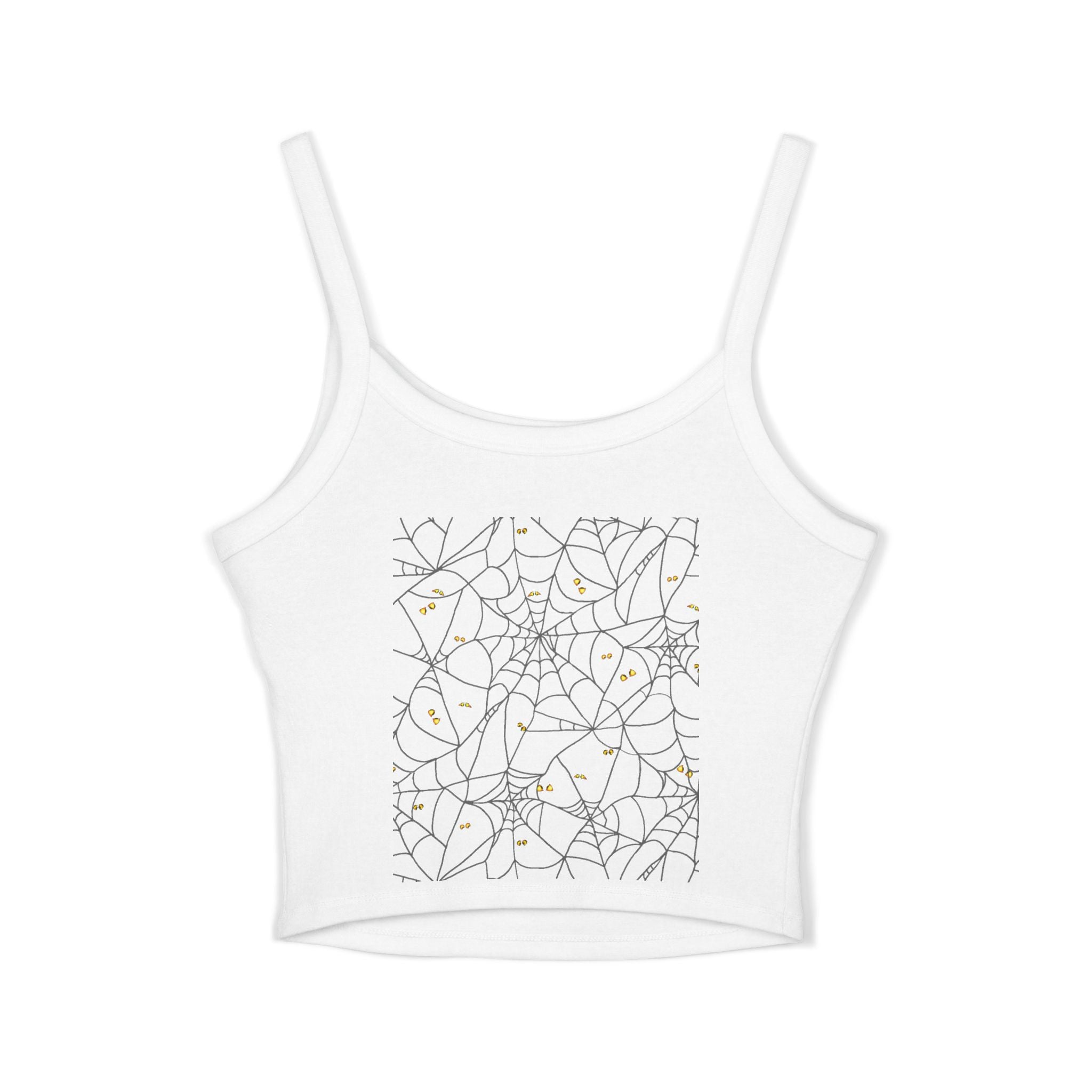 Spooky Chic Women's Spaghetti Strap Tank Top | Halloween Top, Cute Summer Top, Casual Wear, Graphic Spaghetti Tank, Trendy Women’s Fashion