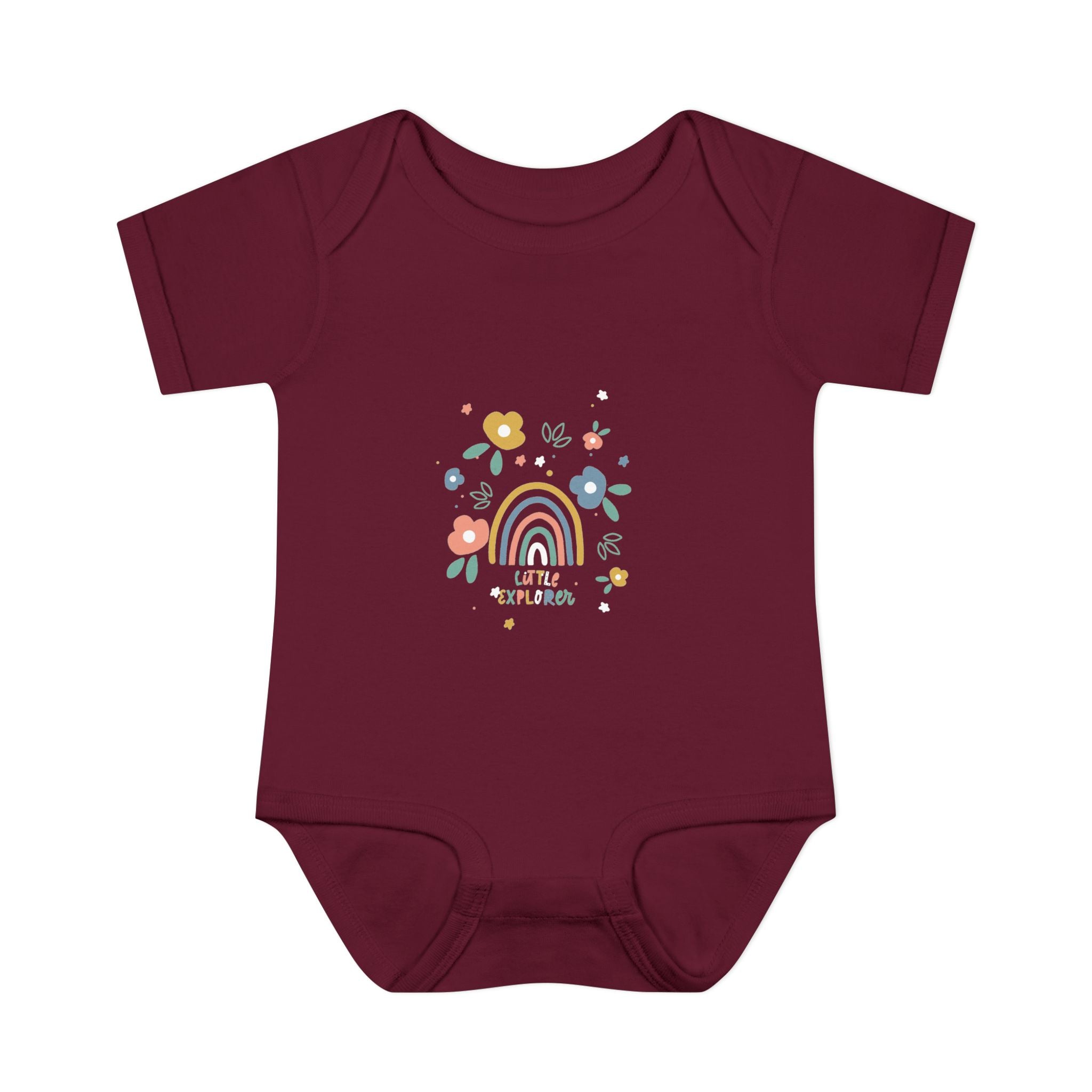 Whimsical Rainbow Baby Bodysuit | Cute Infant Onesie, Floral Baby Clothing, Gift for New Parents, Baby Shower Present, Toddler Outfit