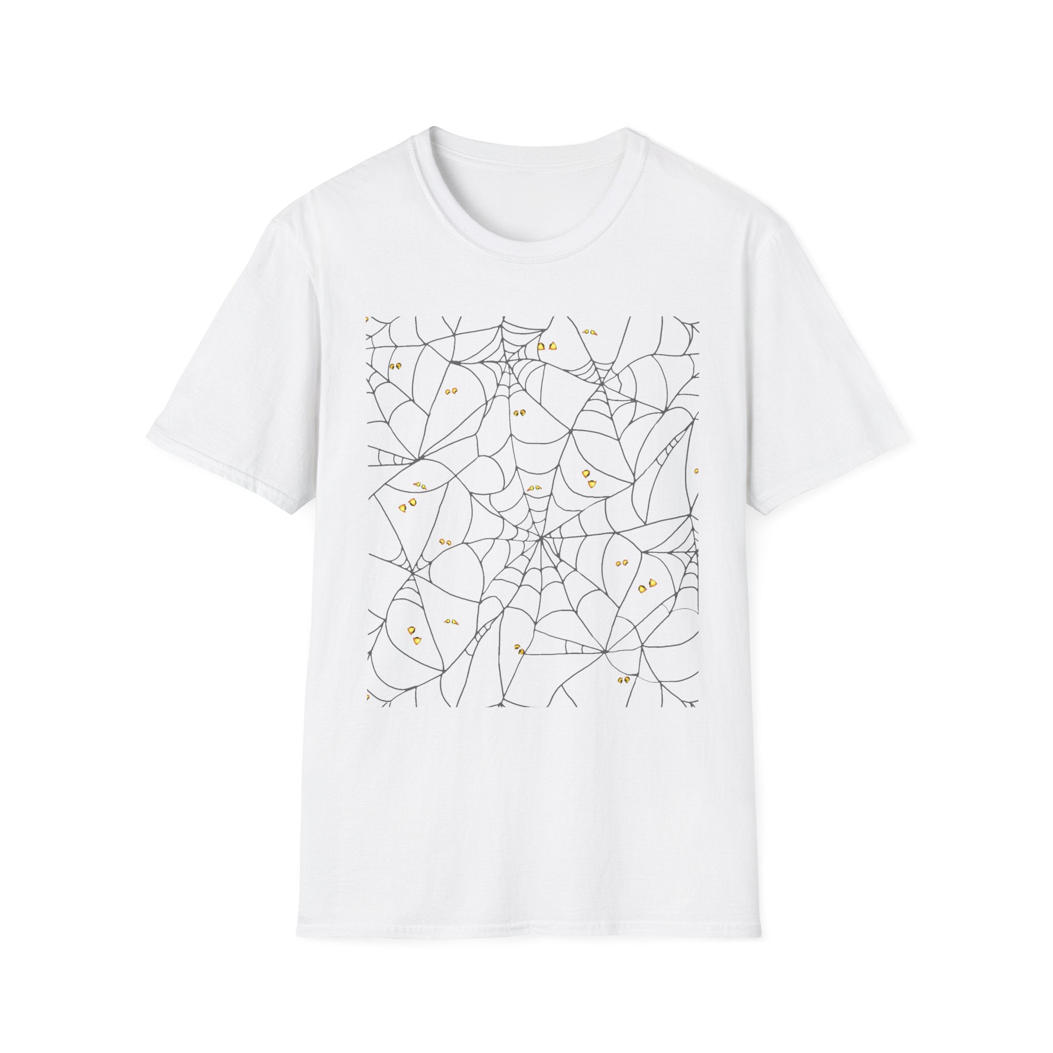 Spooky Spider Web Unisex T-Shirt, Halloween Shirt, Graphic Tee, Softstyle Tee, Casual Wear, Gift for Spooky Season