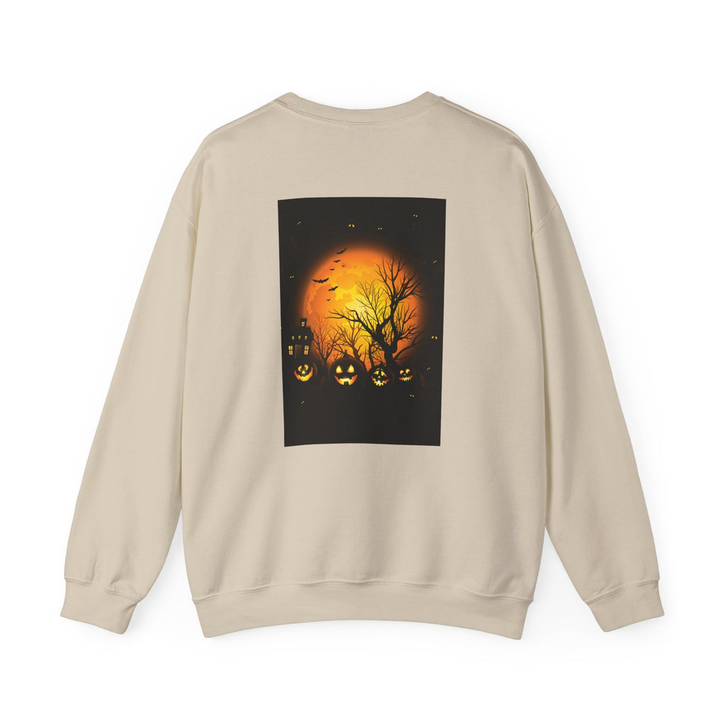 Halloween Pumpkin Crewneck Sweatshirt | Cozy Unisex Fall Fashion, Spooky Apparel, Autumn Layering, Halloween Gift