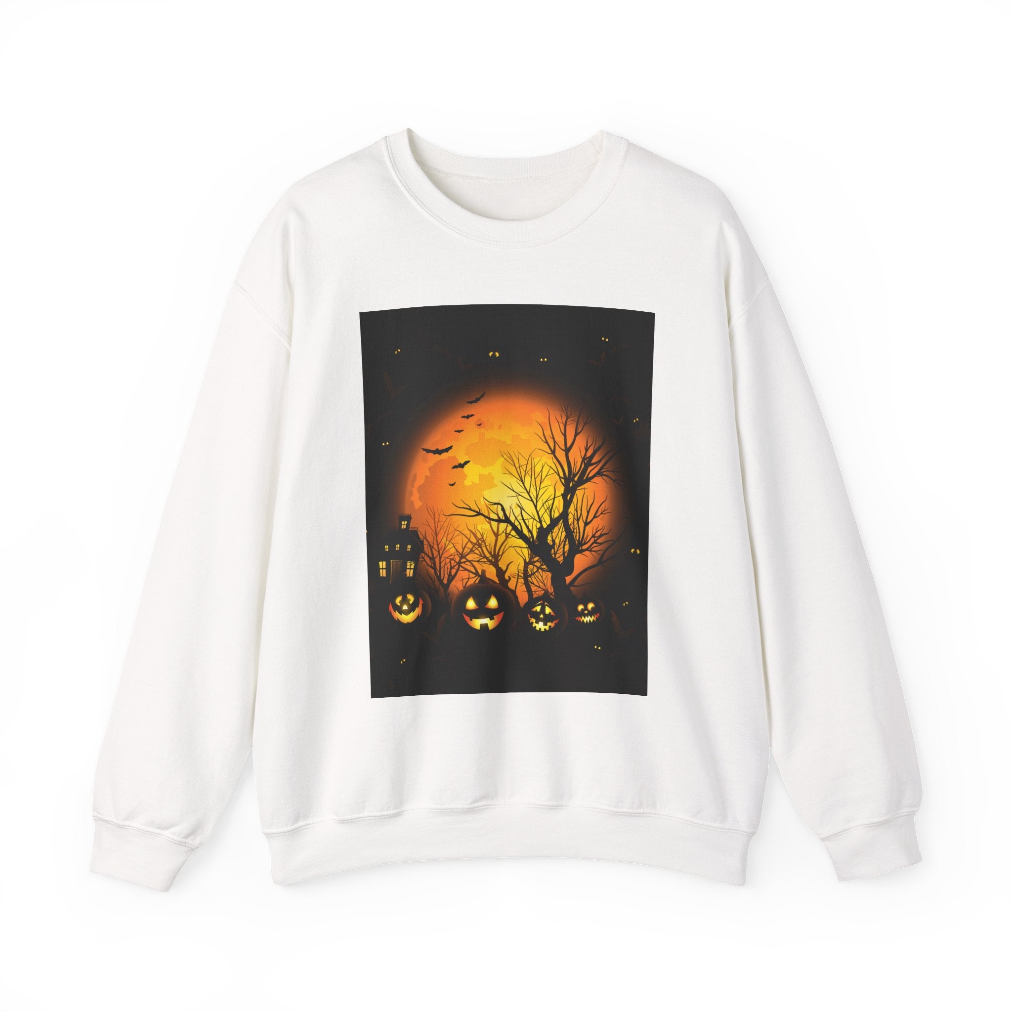 Halloween Pumpkin Crewneck Sweatshirt | Cozy Unisex Fall Fashion, Spooky Apparel, Autumn Layering, Halloween Gift