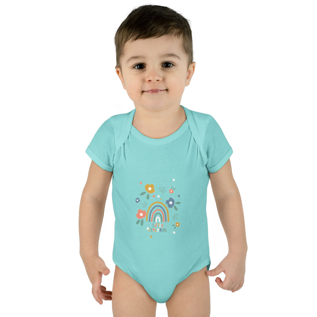 Whimsical Rainbow Baby Bodysuit | Cute Infant Onesie, Floral Baby Clothing, Gift for New Parents, Baby Shower Present, Toddler Outfit