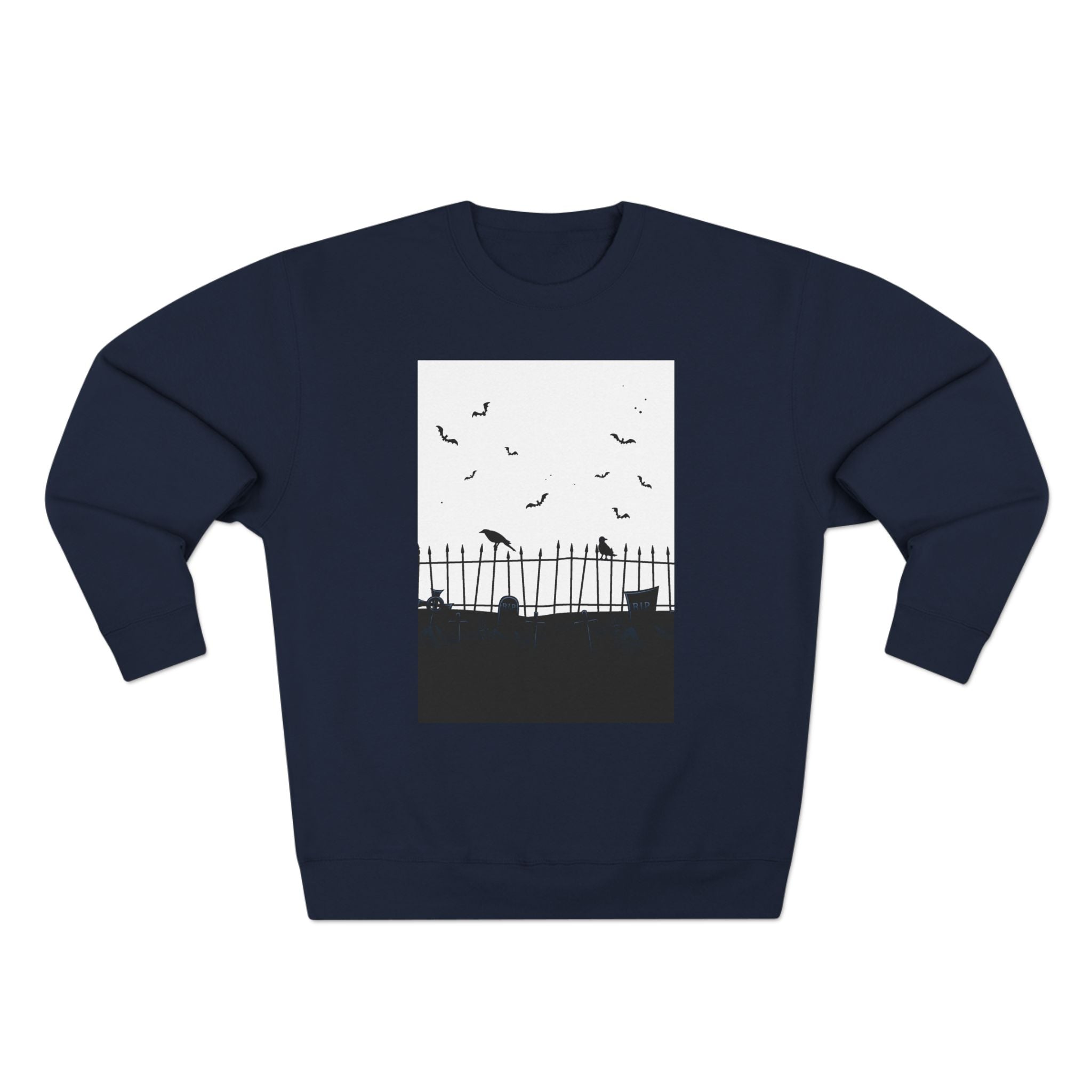 Womens Gothic Bat Print Sweatshirt Crewneck for Halloween, Fall Fashion, Cozy Casualwear, Spooky Season, Eerie Atmosphere