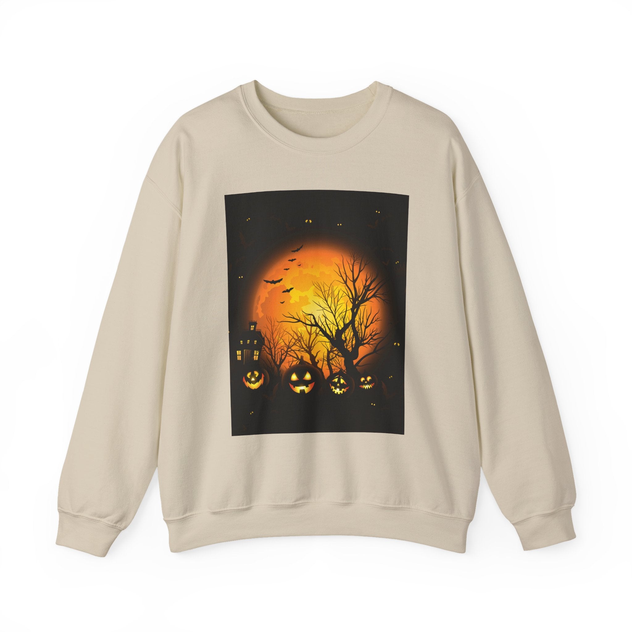 Halloween Pumpkin Crewneck Sweatshirt | Cozy Unisex Fall Fashion, Spooky Apparel, Autumn Layering, Halloween Gift