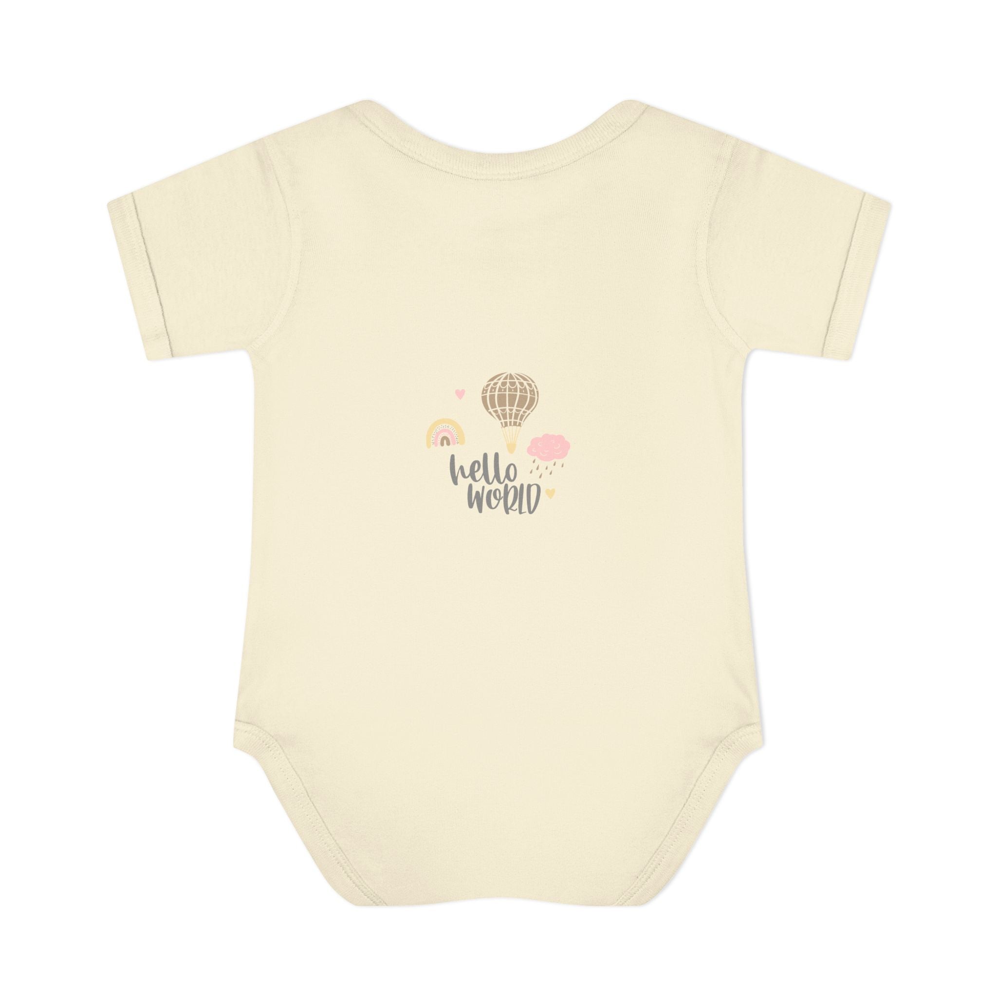 Hello World Infant Bodysuit | Cute Baby Outfit, Newborn Gift, Baby Shower Present, Cloud and Rainbow Design