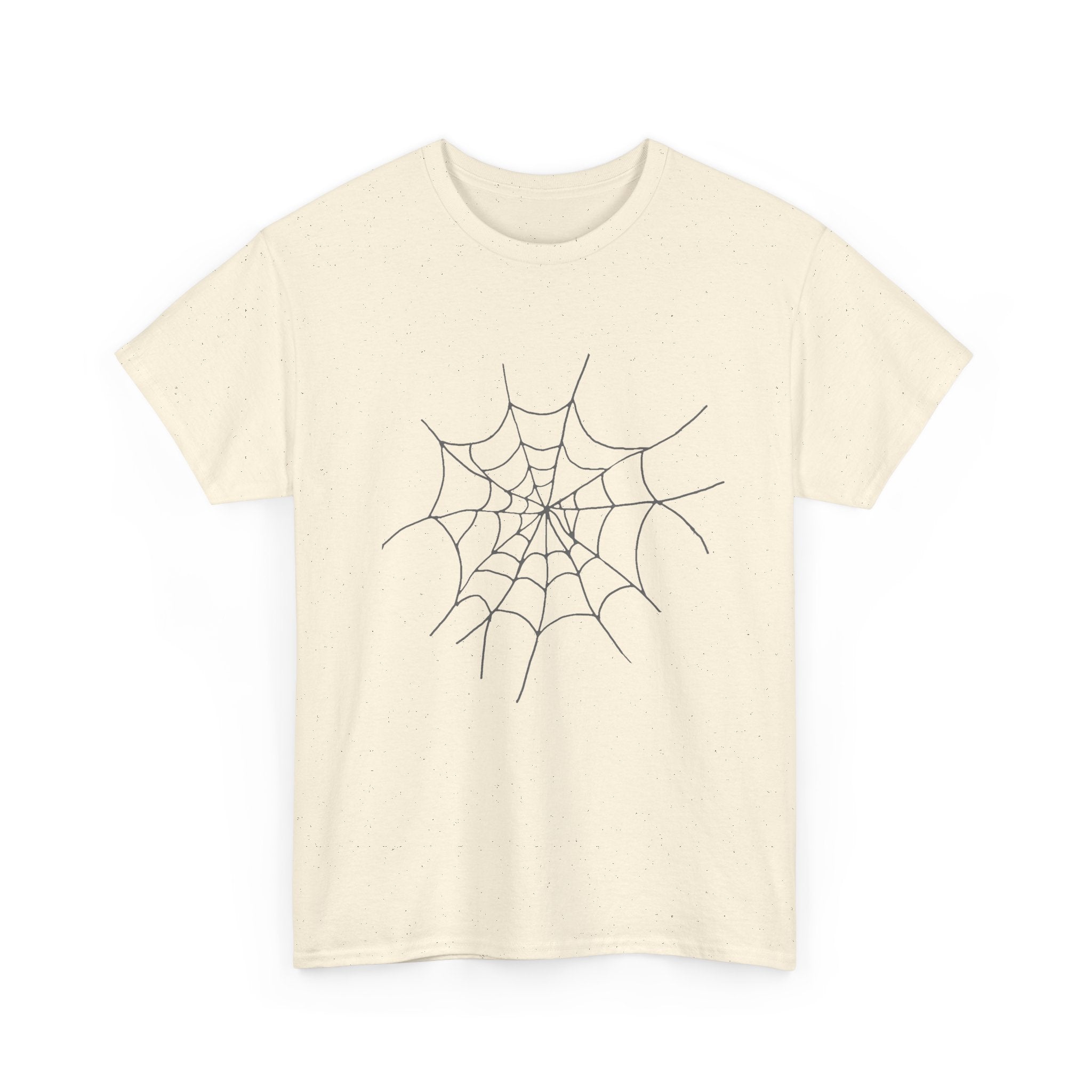 Womens Spooky Spider Web Tee - Heavy Cotton Shirt for Halloween, Casual Wear, Gifts, Festivals, Everyday Style