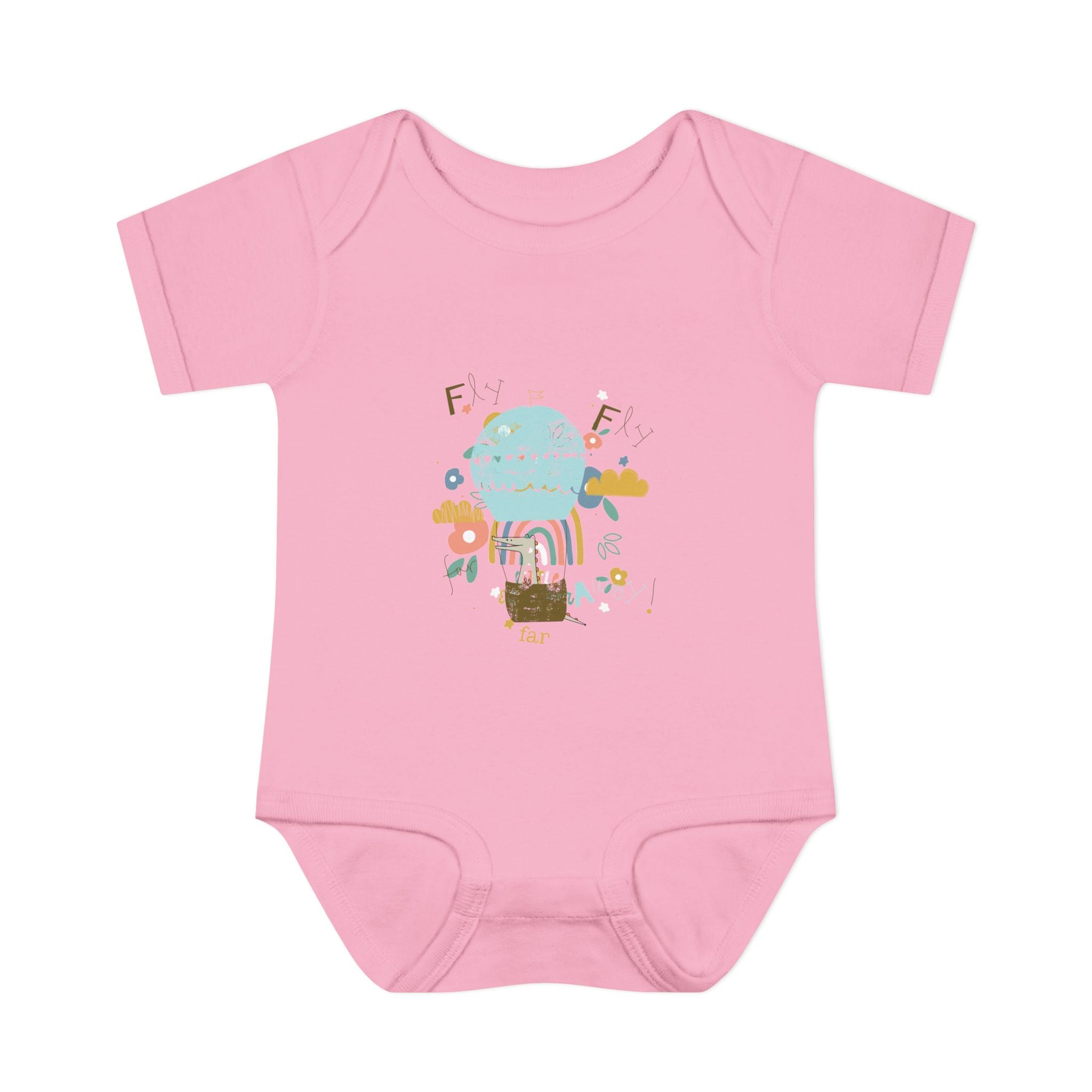 Rainbow and Flowers Infant Bodysuit, Cute Baby Outfit, Baby Shower Gift, Newborn Clothes, Spring Celebration Wear