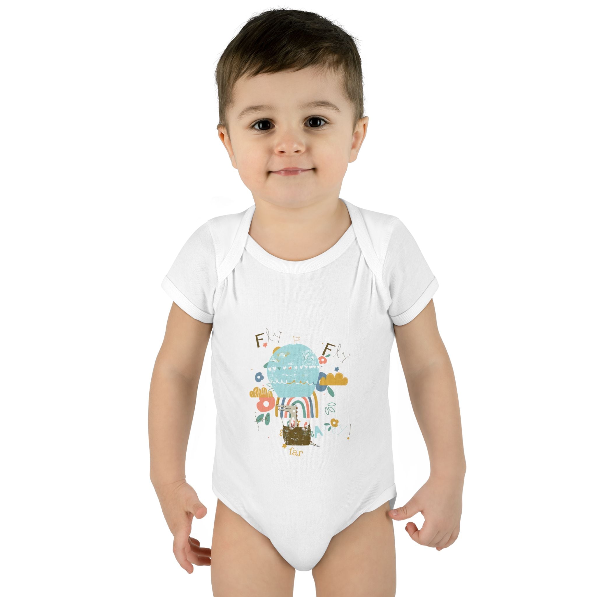 Rainbow and Flowers Infant Bodysuit, Cute Baby Outfit, Baby Shower Gift, Newborn Clothes, Spring Celebration Wear