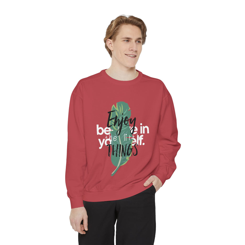 Men Enjoy the Little Things Sweatshirt, Cozy Apparel, Gift for Her, Motivational Fashion, Spring Casual Wear