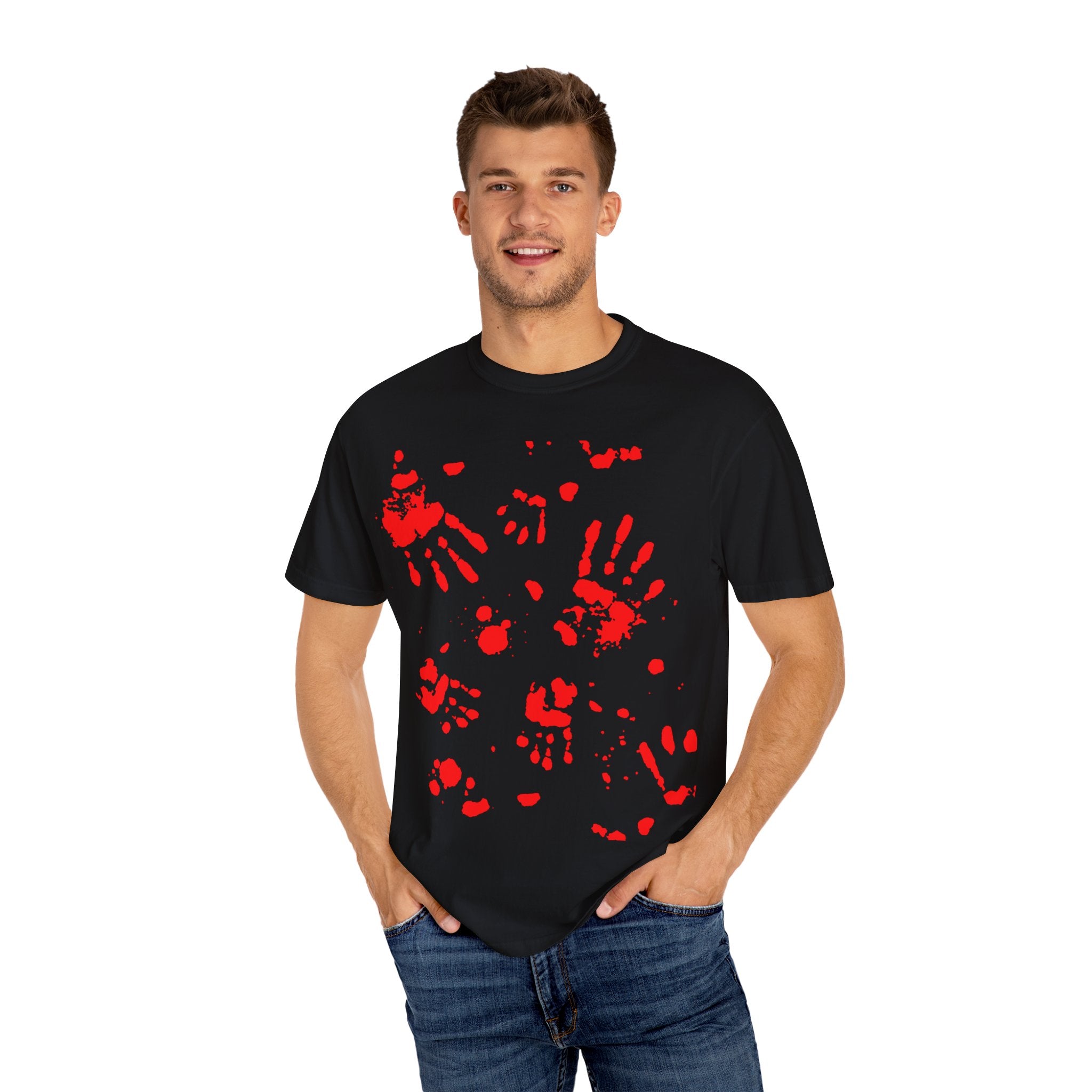 Handprint Art Unisex T-shirt - Unique Grunge Tee, Casual Wear, Gift for Artsy Friends, Home Decor Style, Statement Fashion