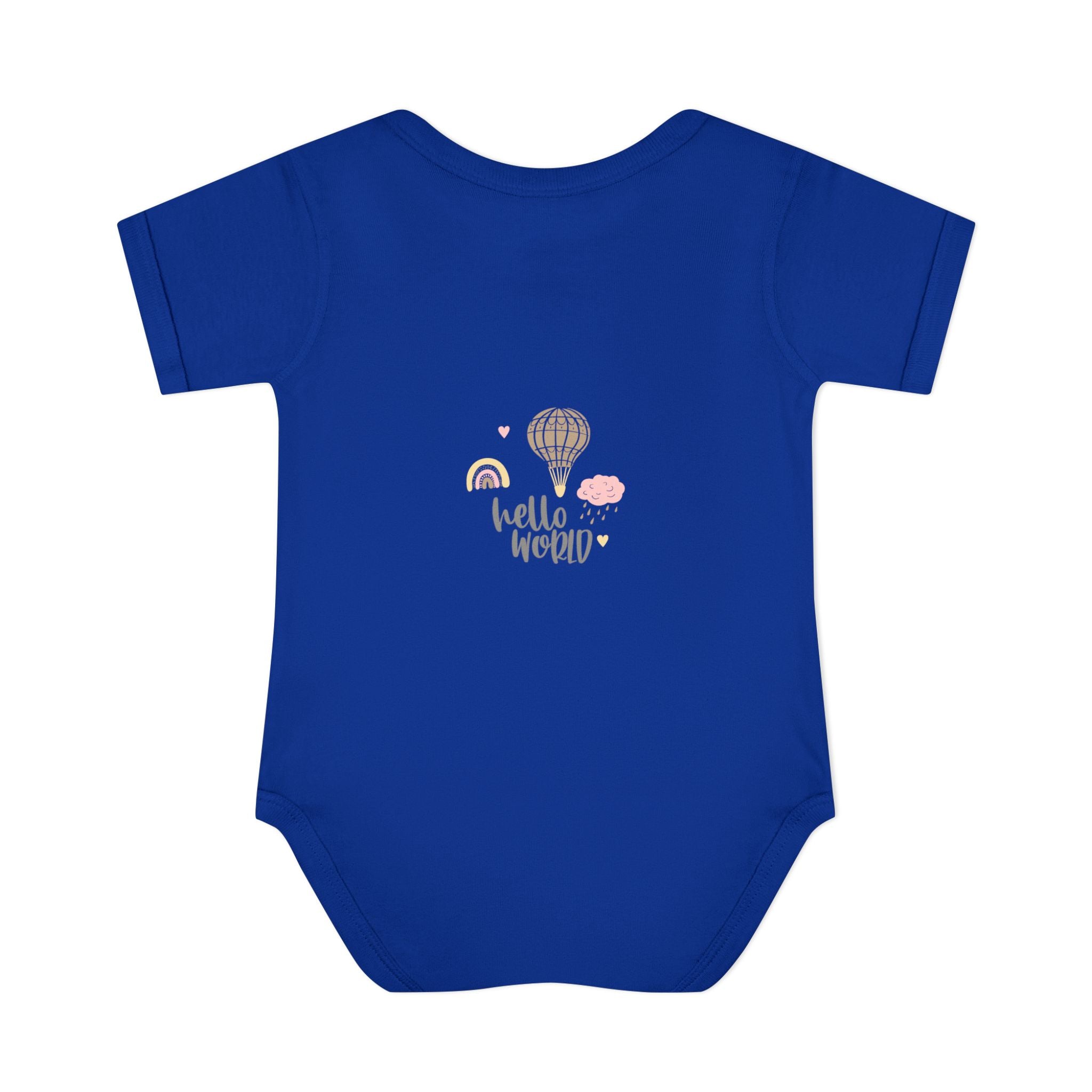 Hello World Infant Bodysuit | Cute Baby Outfit, Newborn Gift, Baby Shower Present, Cloud and Rainbow Design