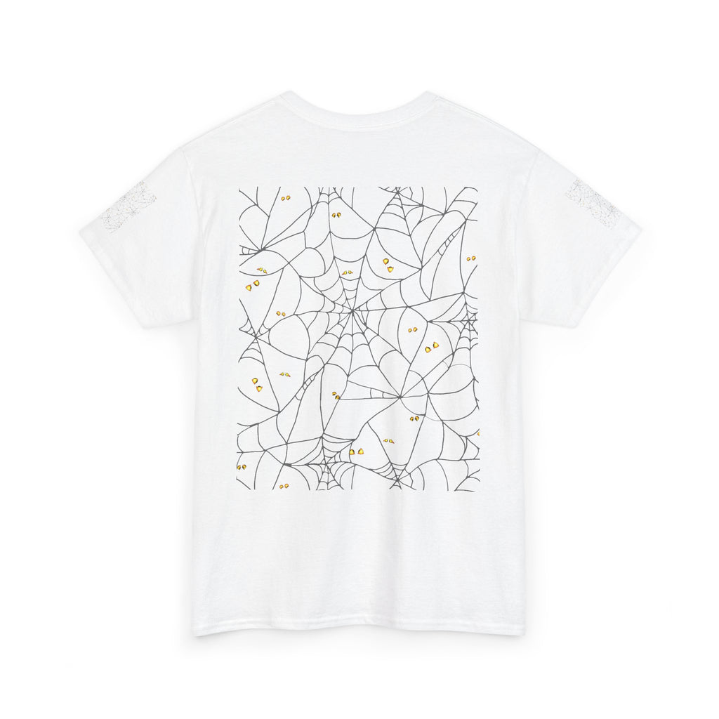 Spooky Spiderweb Tee, Halloween T-Shirt, Unisex Cotton Tee, Fall Fashion, Horror Theme, Scary Gift, Autumn Apparel