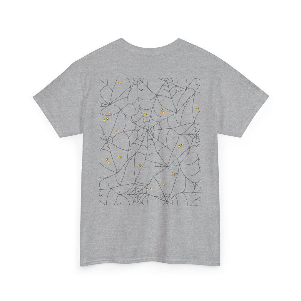 Spooky Spiderweb Tee, Halloween T-Shirt, Unisex Cotton Tee, Fall Fashion, Horror Theme, Scary Gift, Autumn Apparel