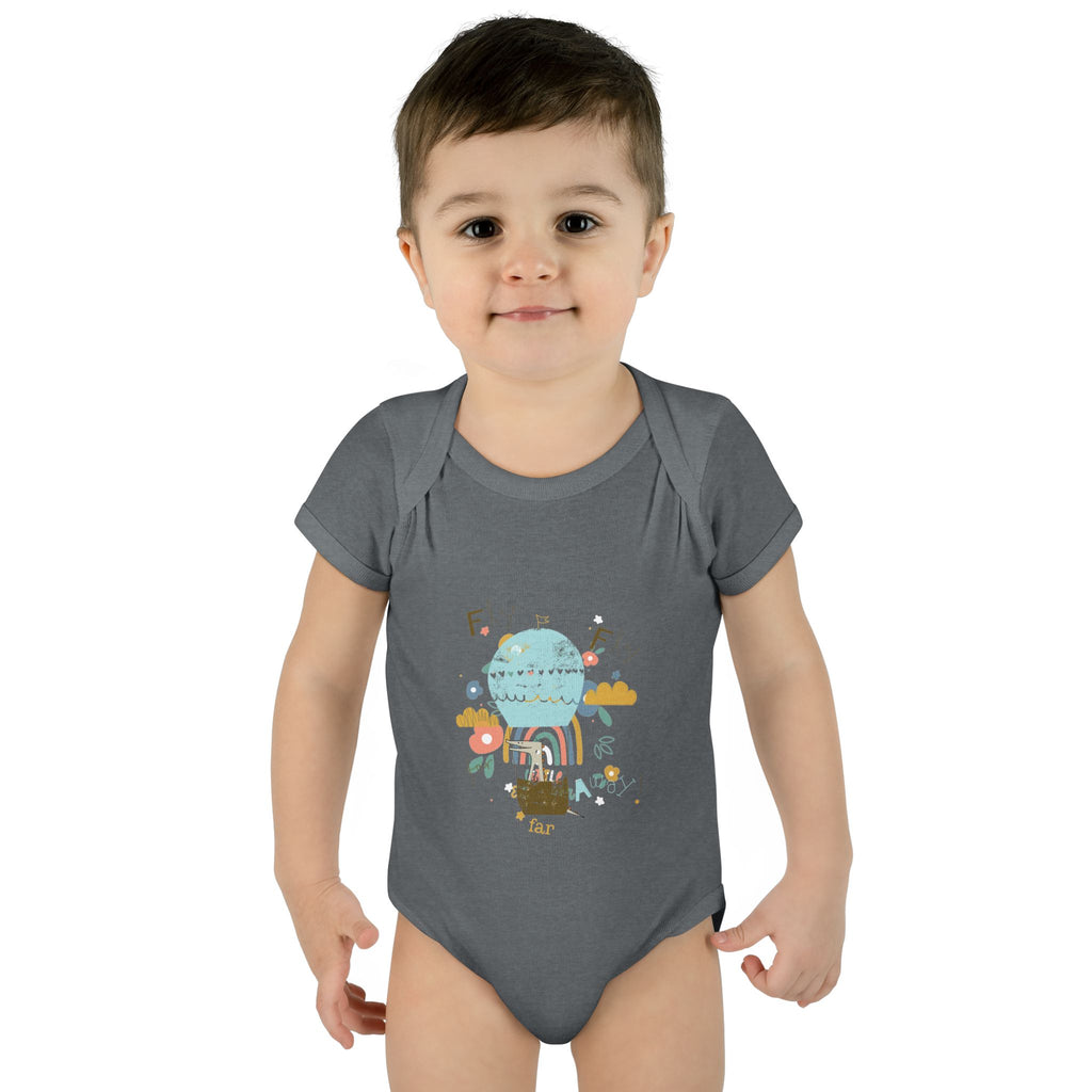Rainbow and Flowers Infant Bodysuit, Cute Baby Outfit, Baby Shower Gift, Newborn Clothes, Spring Celebration Wear