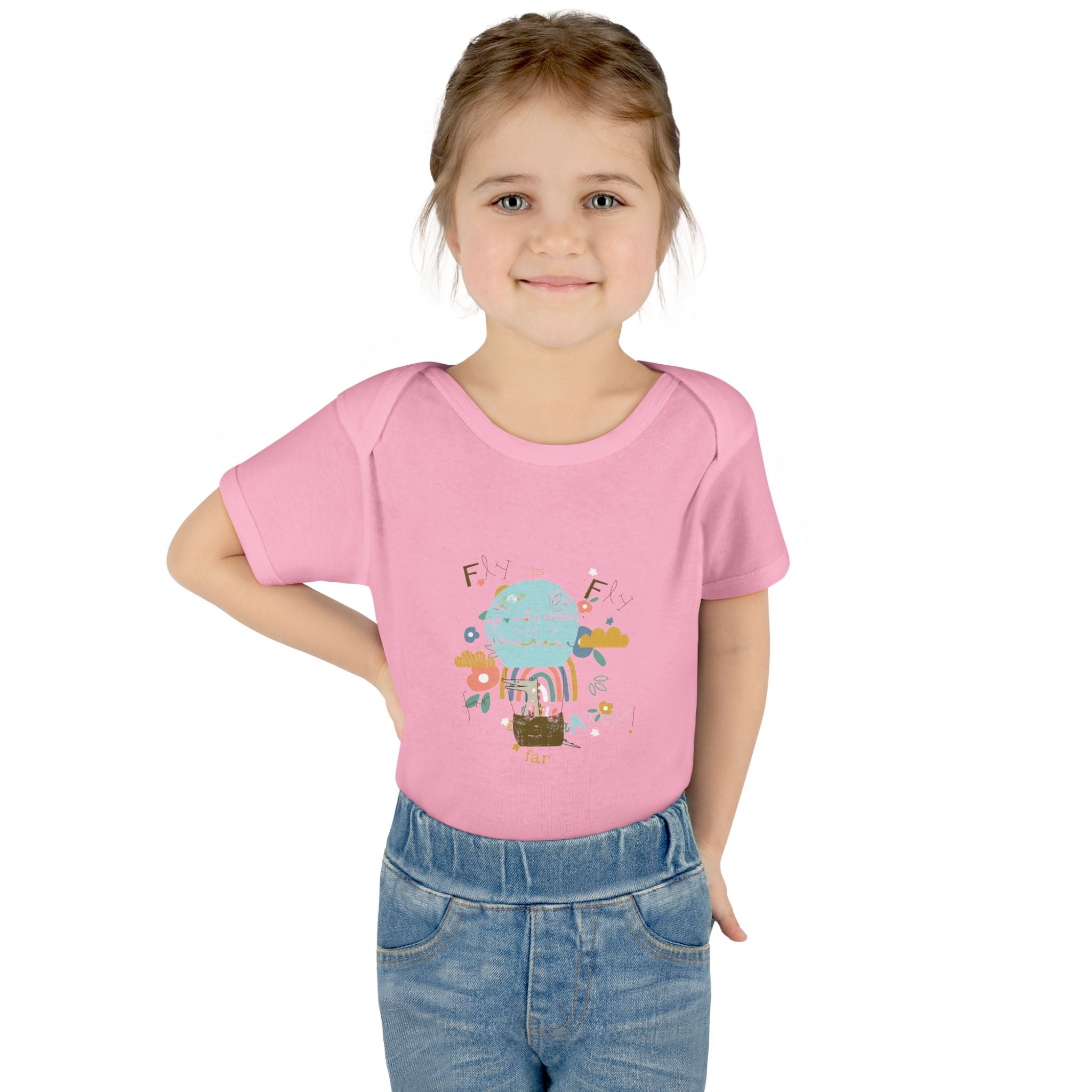 Rainbow and Flowers Infant Bodysuit, Cute Baby Outfit, Baby Shower Gift, Newborn Clothes, Spring Celebration Wear
