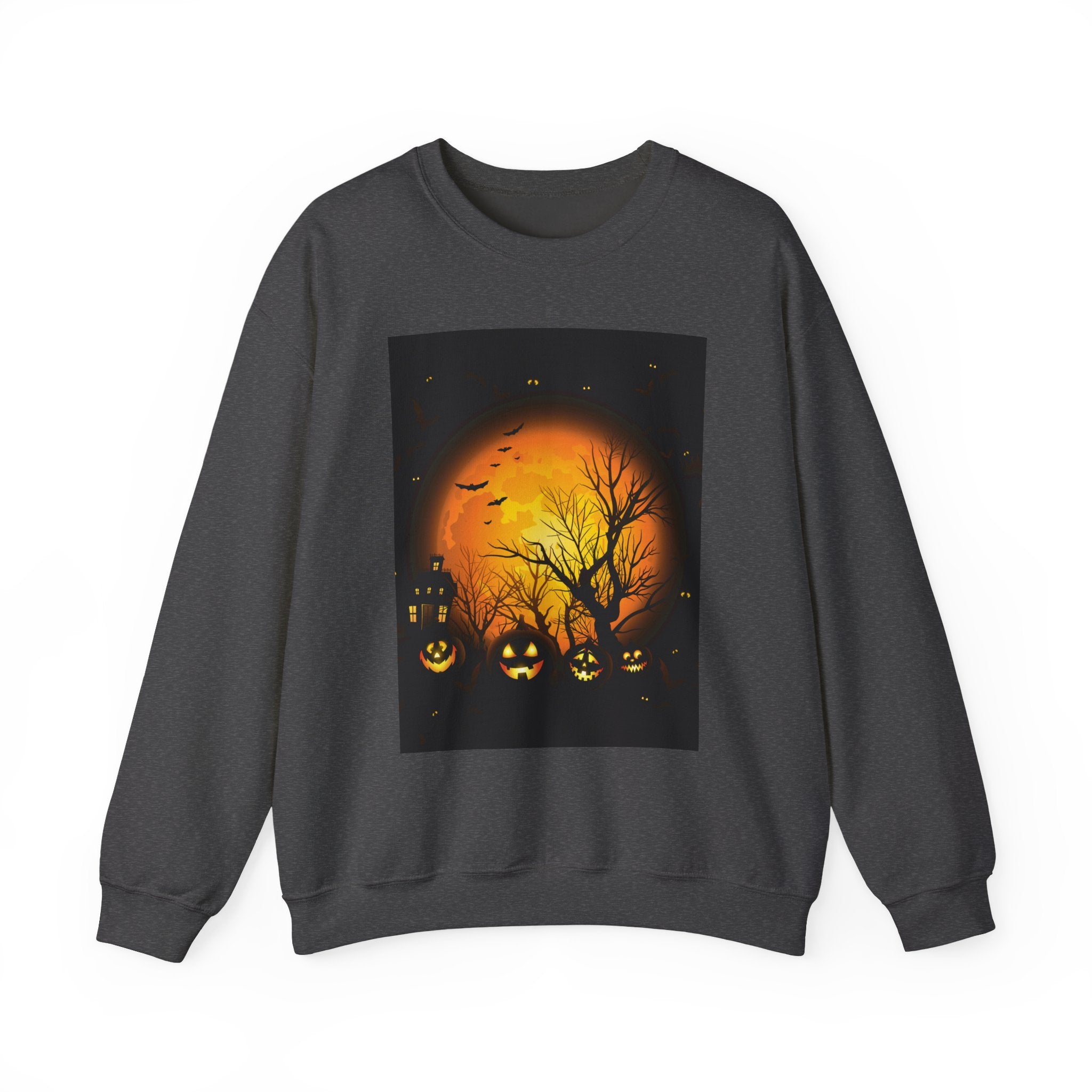 Halloween Pumpkin Crewneck Sweatshirt | Cozy Unisex Fall Fashion, Spooky Apparel, Autumn Layering, Halloween Gift