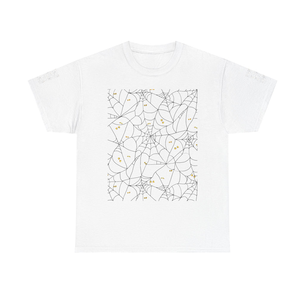 Spooky Spiderweb Tee, Halloween T-Shirt, Unisex Cotton Tee, Fall Fashion, Horror Theme, Scary Gift, Autumn Apparel