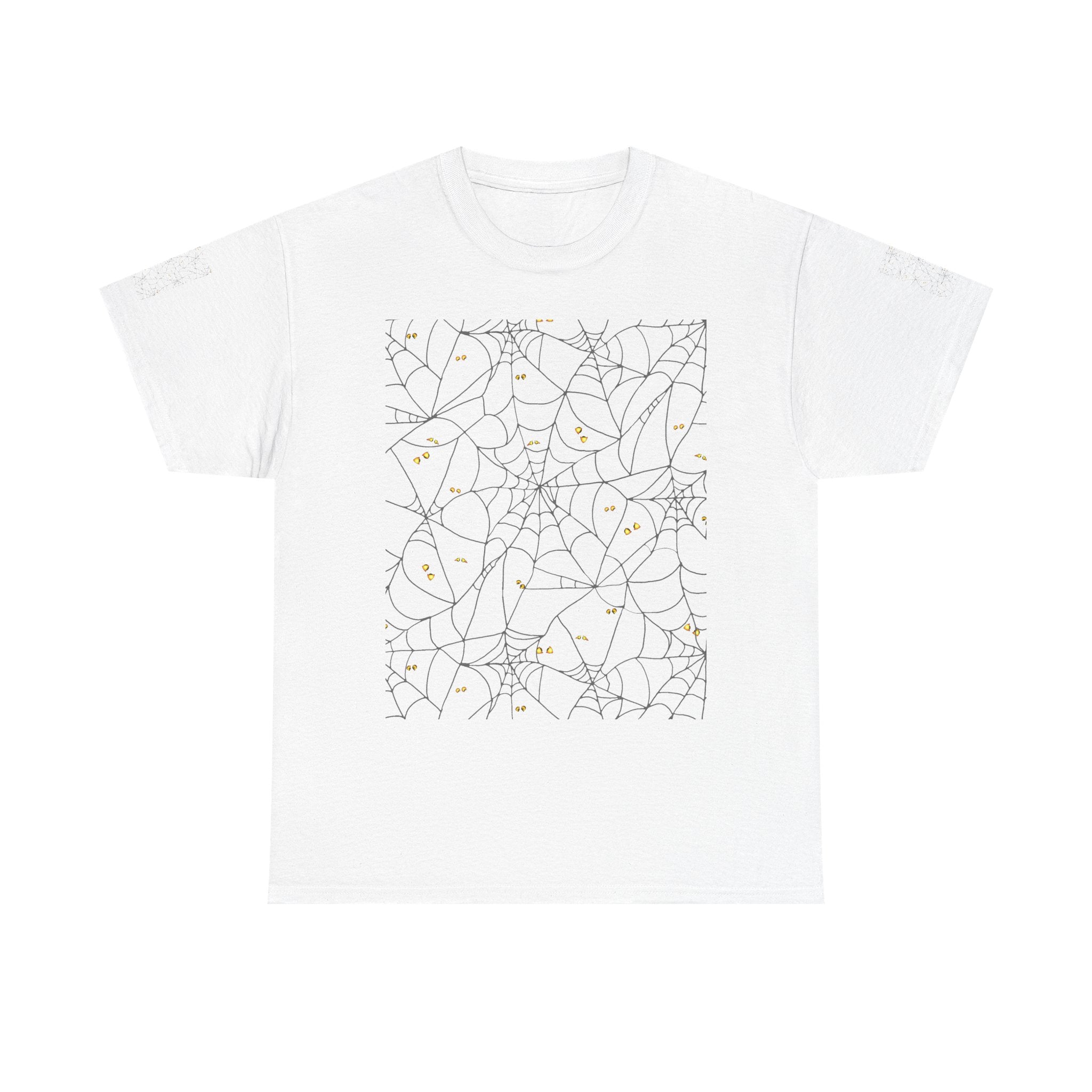 Spooky Spiderweb Tee, Halloween T-Shirt, Unisex Cotton Tee, Fall Fashion, Horror Theme, Scary Gift, Autumn Apparel