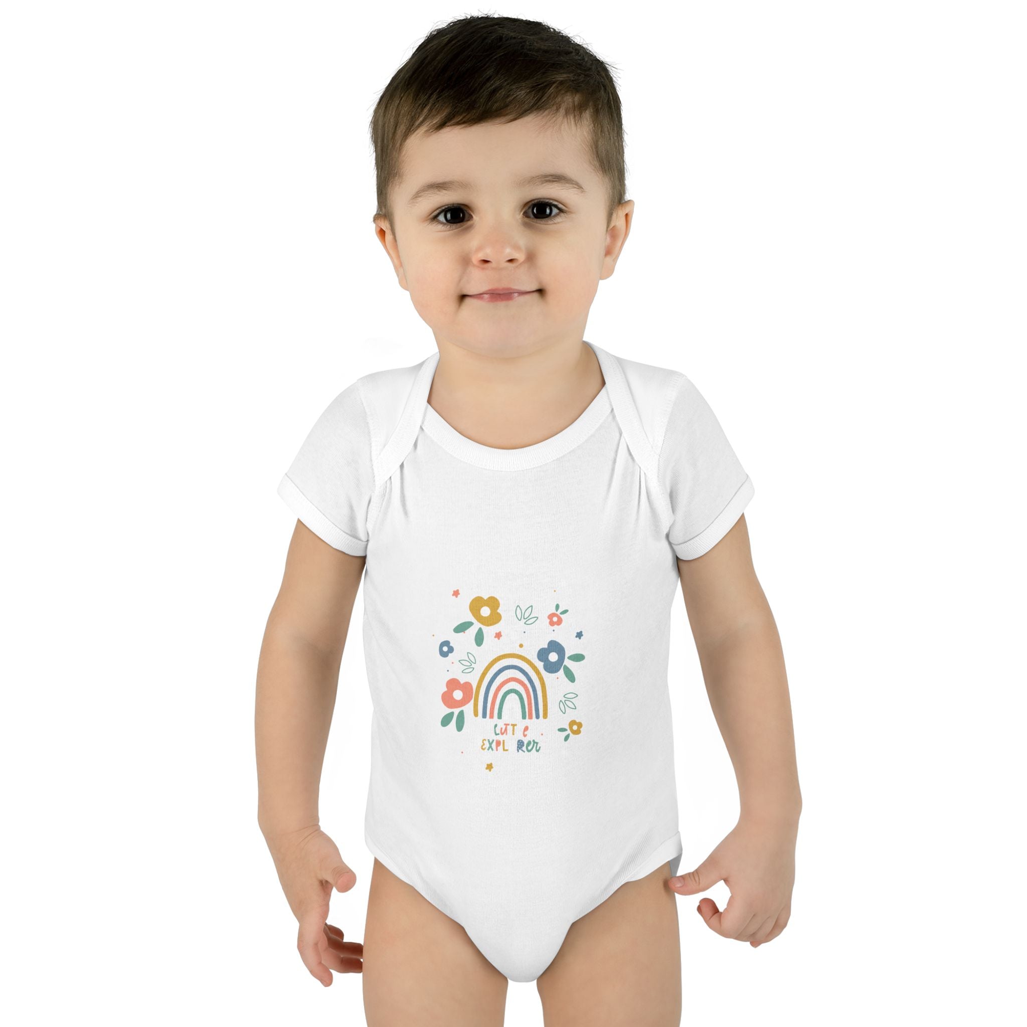 Whimsical Rainbow Baby Bodysuit | Cute Infant Onesie, Floral Baby Clothing, Gift for New Parents, Baby Shower Present, Toddler Outfit