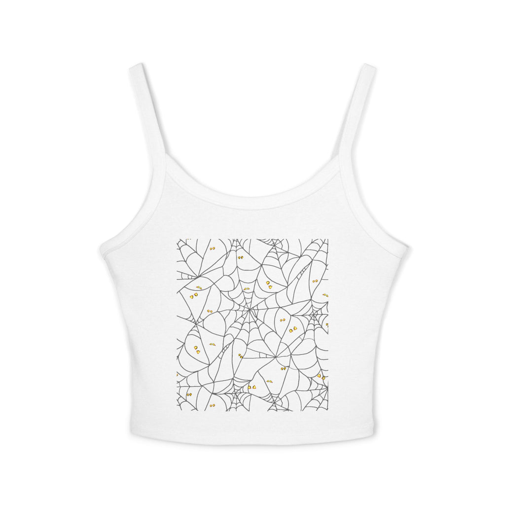 Spooky Chic Women's Spaghetti Strap Tank Top | Halloween Top, Cute Summer Top, Casual Wear, Graphic Spaghetti Tank, Trendy Women’s Fashion