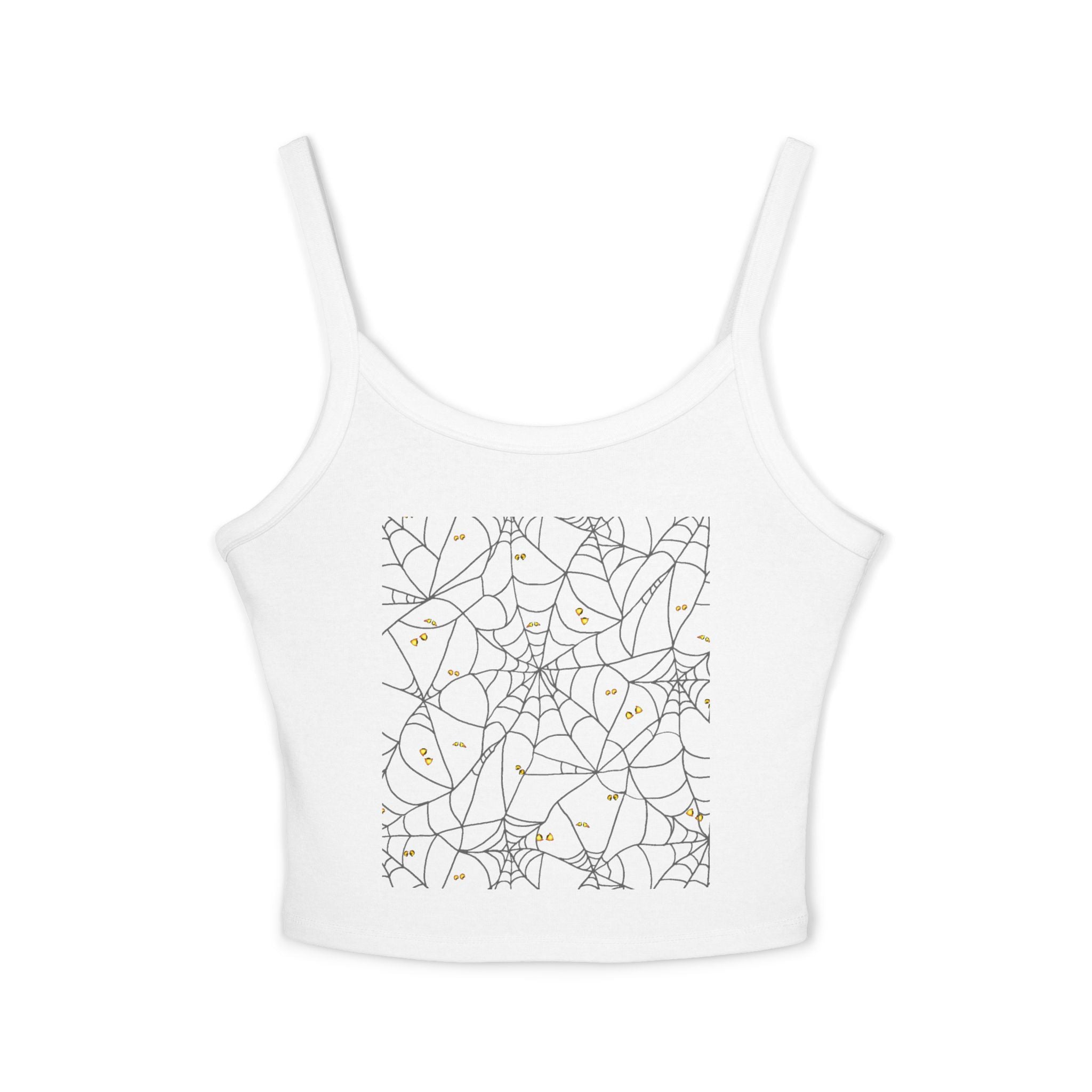 Spooky Chic Women's Spaghetti Strap Tank Top | Halloween Top, Cute Summer Top, Casual Wear, Graphic Spaghetti Tank, Trendy Women’s Fashion