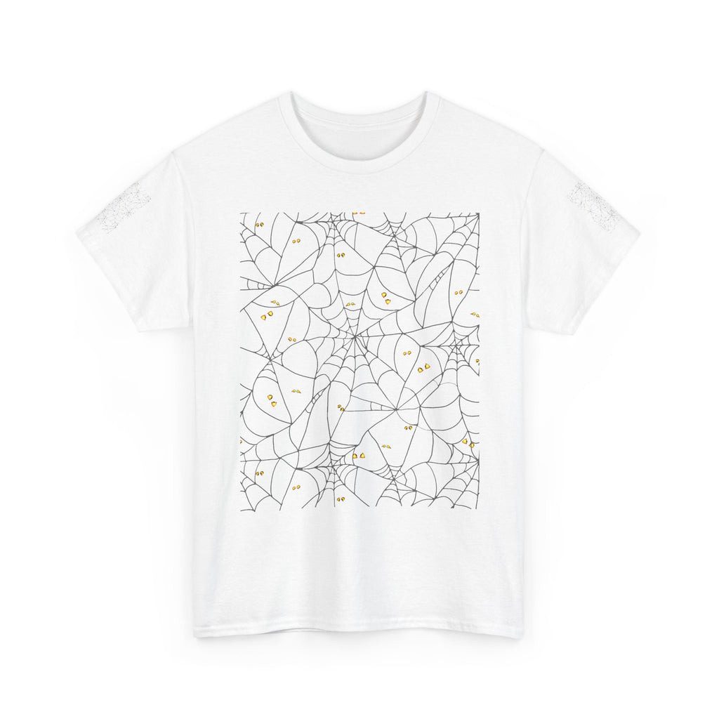 Spooky Spiderweb Tee, Halloween T-Shirt, Unisex Cotton Tee, Fall Fashion, Horror Theme, Scary Gift, Autumn Apparel