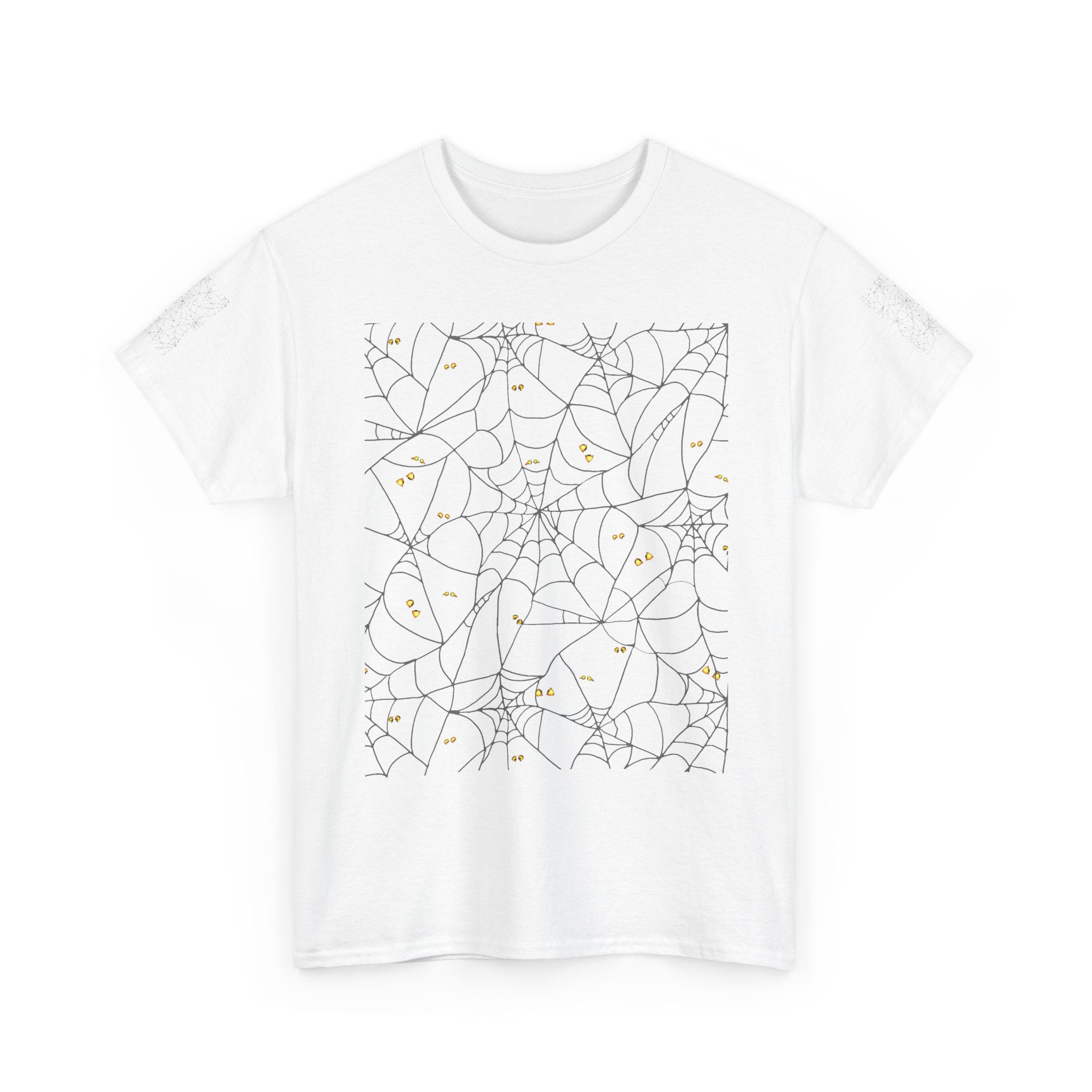 Spooky Spiderweb Tee, Halloween T-Shirt, Unisex Cotton Tee, Fall Fashion, Horror Theme, Scary Gift, Autumn Apparel