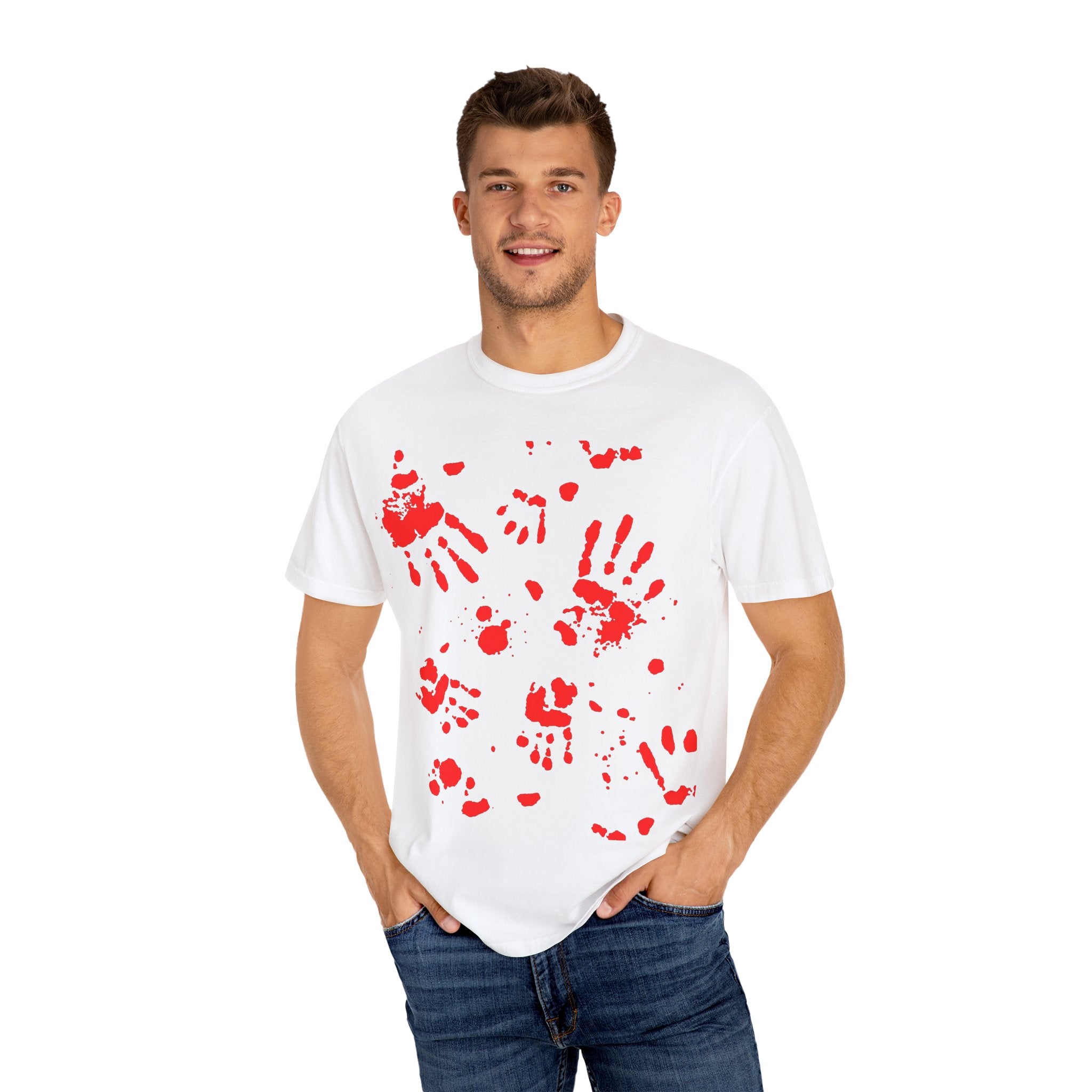 Handprint Art Unisex T-shirt - Unique Grunge Tee, Casual Wear, Gift for Artsy Friends, Home Decor Style, Statement Fashion
