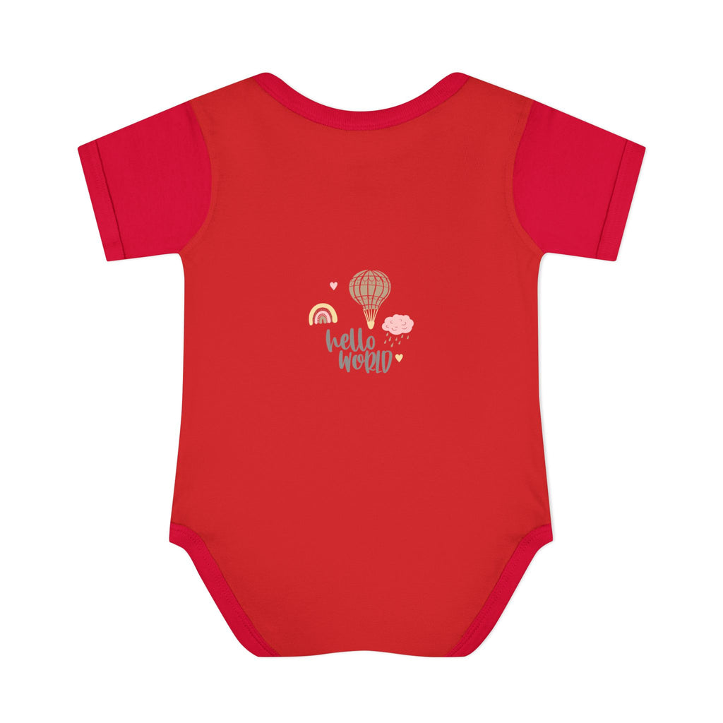 Hello World Infant Bodysuit | Cute Baby Outfit, Newborn Gift, Baby Shower Present, Cloud and Rainbow Design